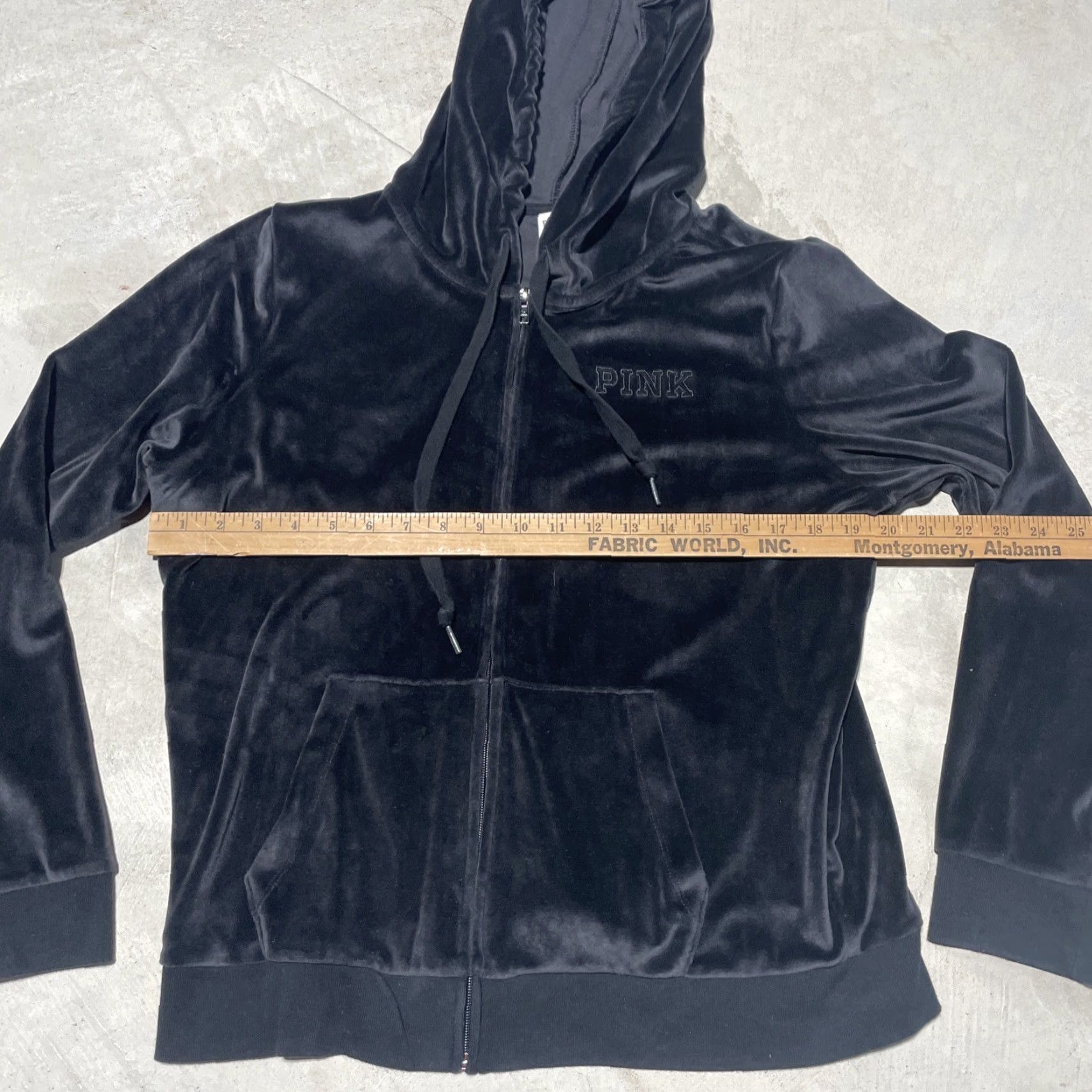 Victoria's Secret Victoria's Secret PINK Jacket Women’s L Black Velvet Hooded Zip Short Sleeve Velour Size L / US 10 / IT 46 - 5 Thumbnail
