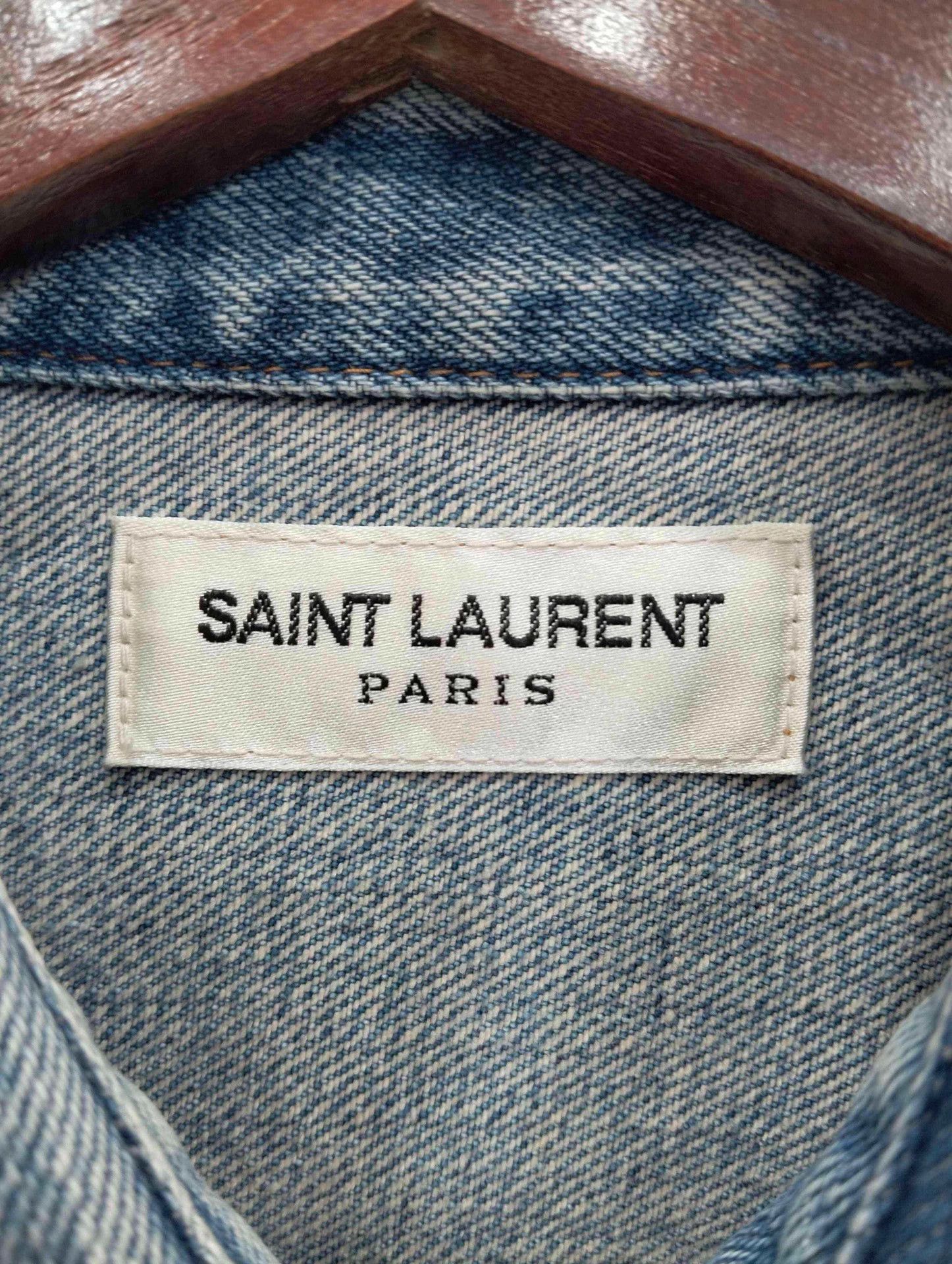 Yves Saint Laurent YSL Denim Shirt Daylight Blue M Size US M / EU 48-50 / 2 - 3 Thumbnail