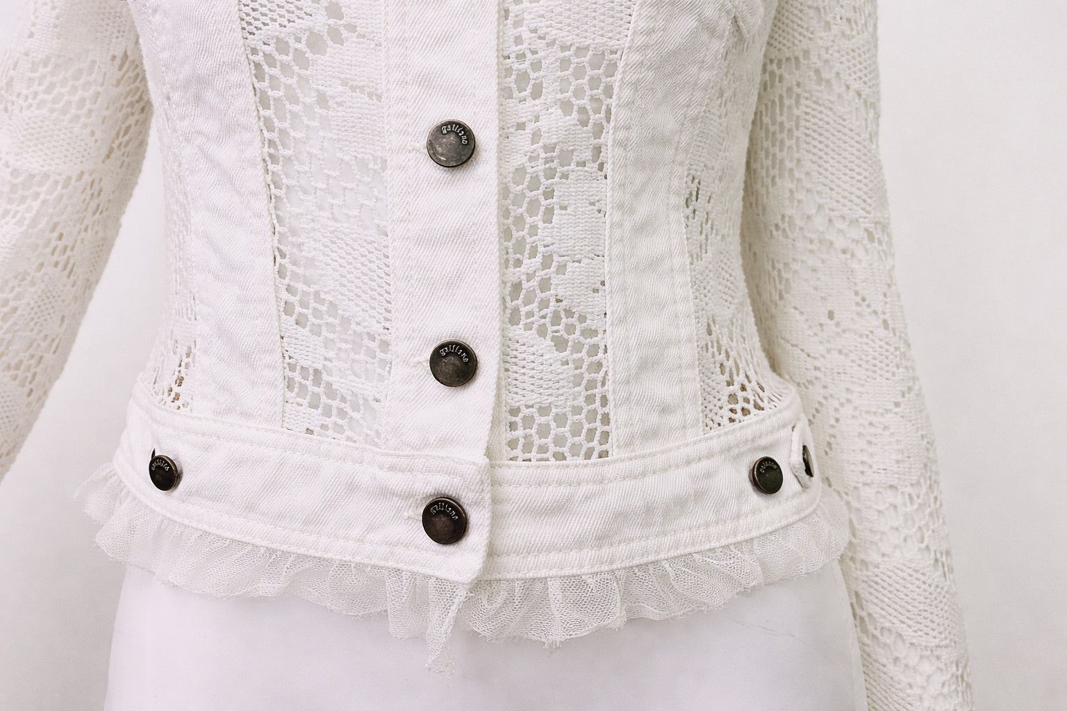John Galliano John Galliano Crochet Lace Denim Jacket XS X-small Small Size XS / US 0-2 / IT 36-38 - 5 Thumbnail