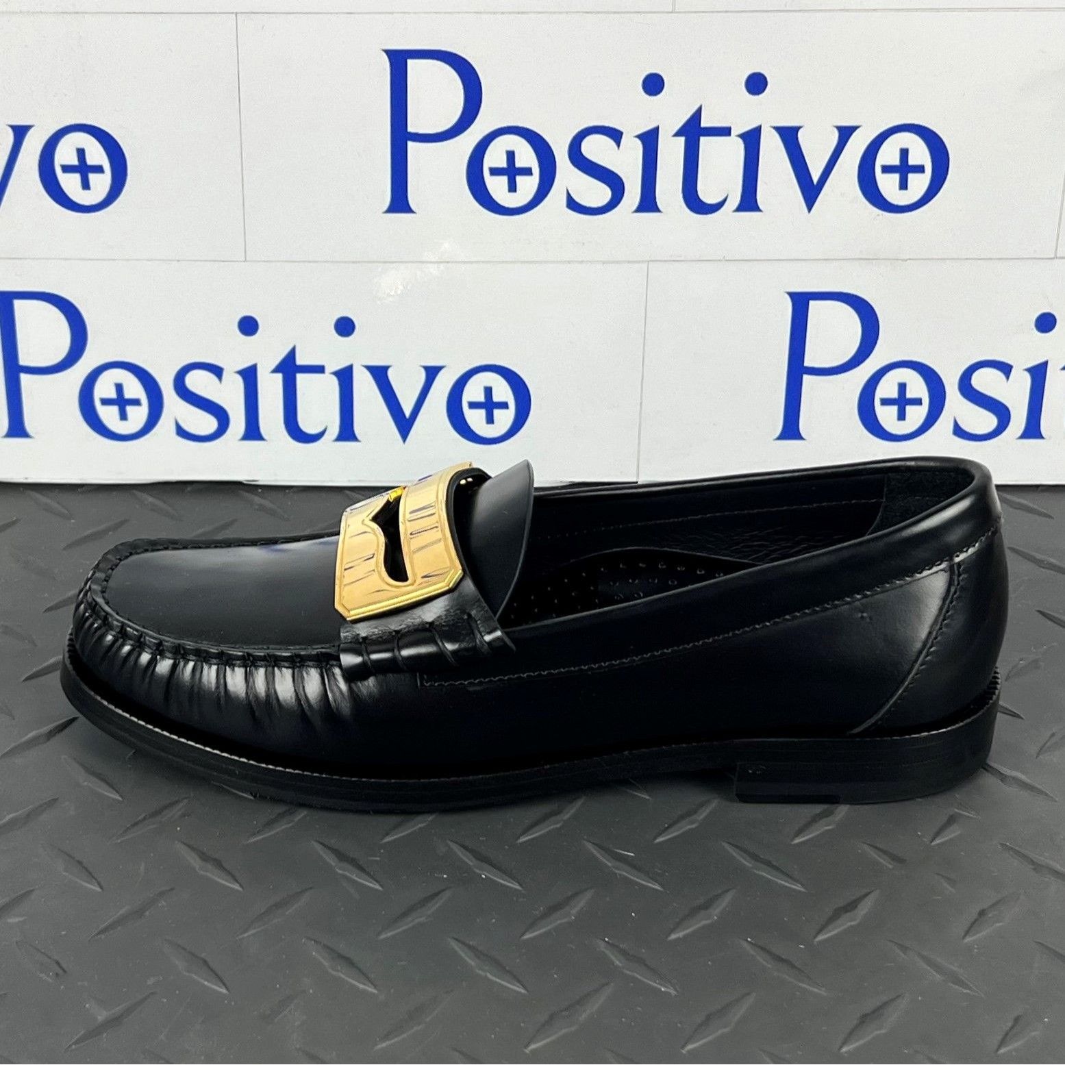 image of Buscemi Womens Town Loafer Black/gold Loafers Us 7 Sample