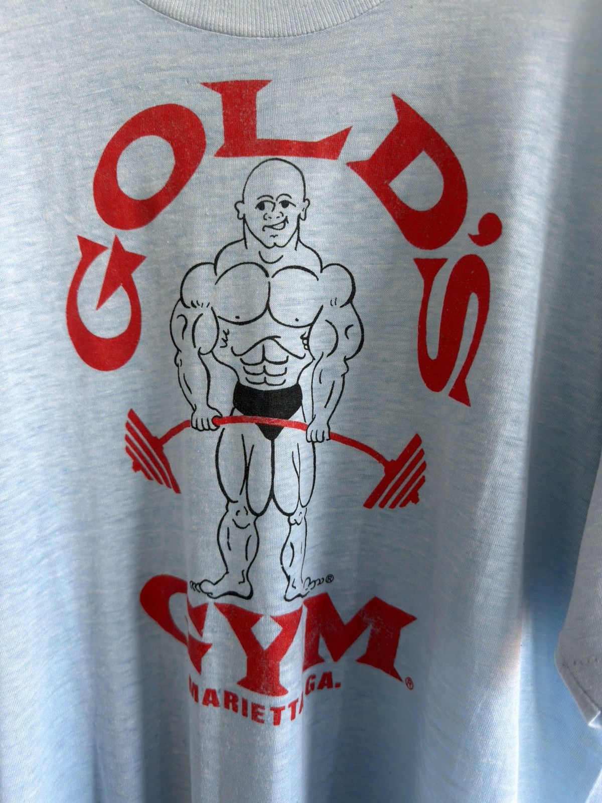 Vintage *RARE* GOLD’S GYM VINTAGE 80s 50/50 BODYBUILDING T-SHIRT Size US L / EU 52-54 / 3 - 2 Thumbnail