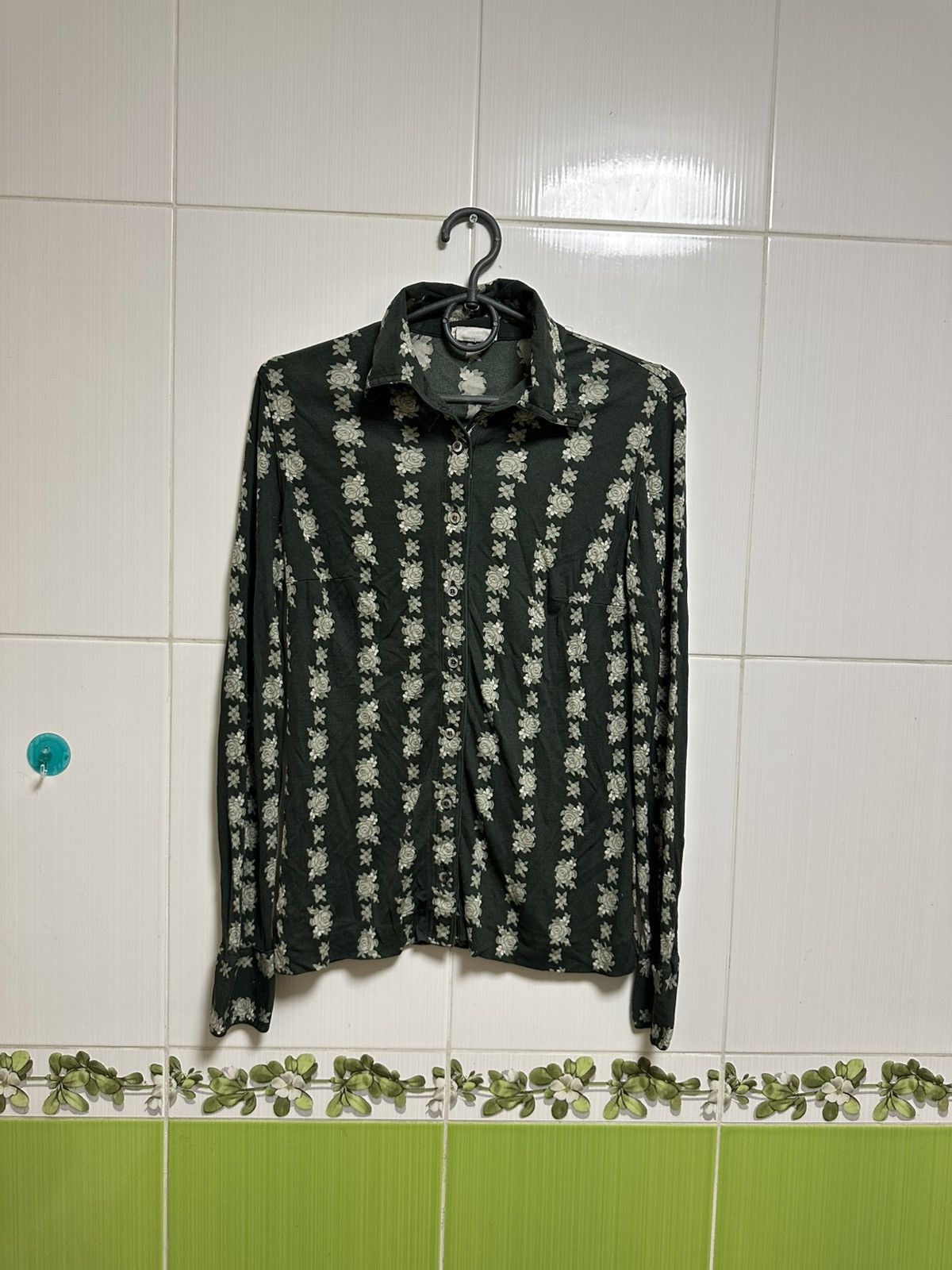 Celine × Vintage Vintage 70's Celine Pure Silk Monogram Logo Blouse Shirt Size M / US 6-8 / IT 42-44 - 1 Thumbnail