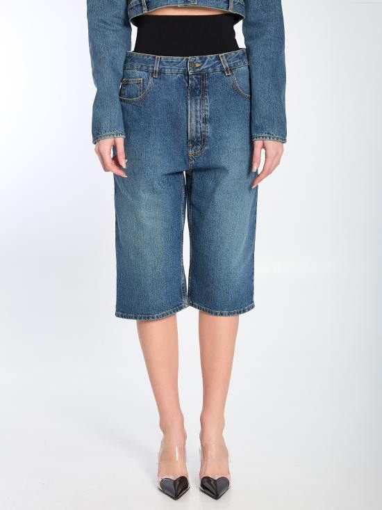 Alaia ALAIA Women Shorts & Burmudas AA9P1142T536A BLUE Size 27" / US 4 / IT 40 - 1 Thumbnail
