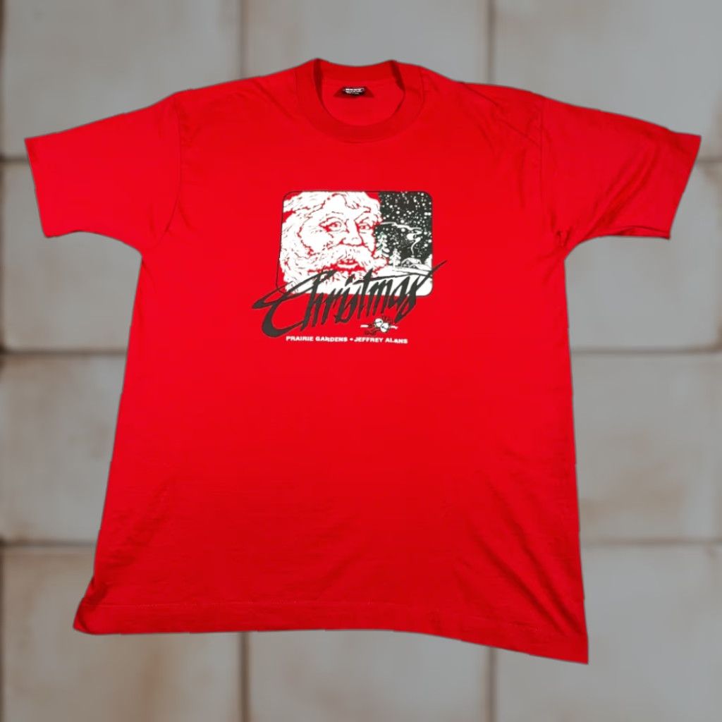 Fruit Of The Loom VINTAGE Christmas Shirt Adult XL Red Santa Fruit of the Loom 90s USA Mens T-Shirt Size US XL / EU 56 / 4 - 1 Thumbnail