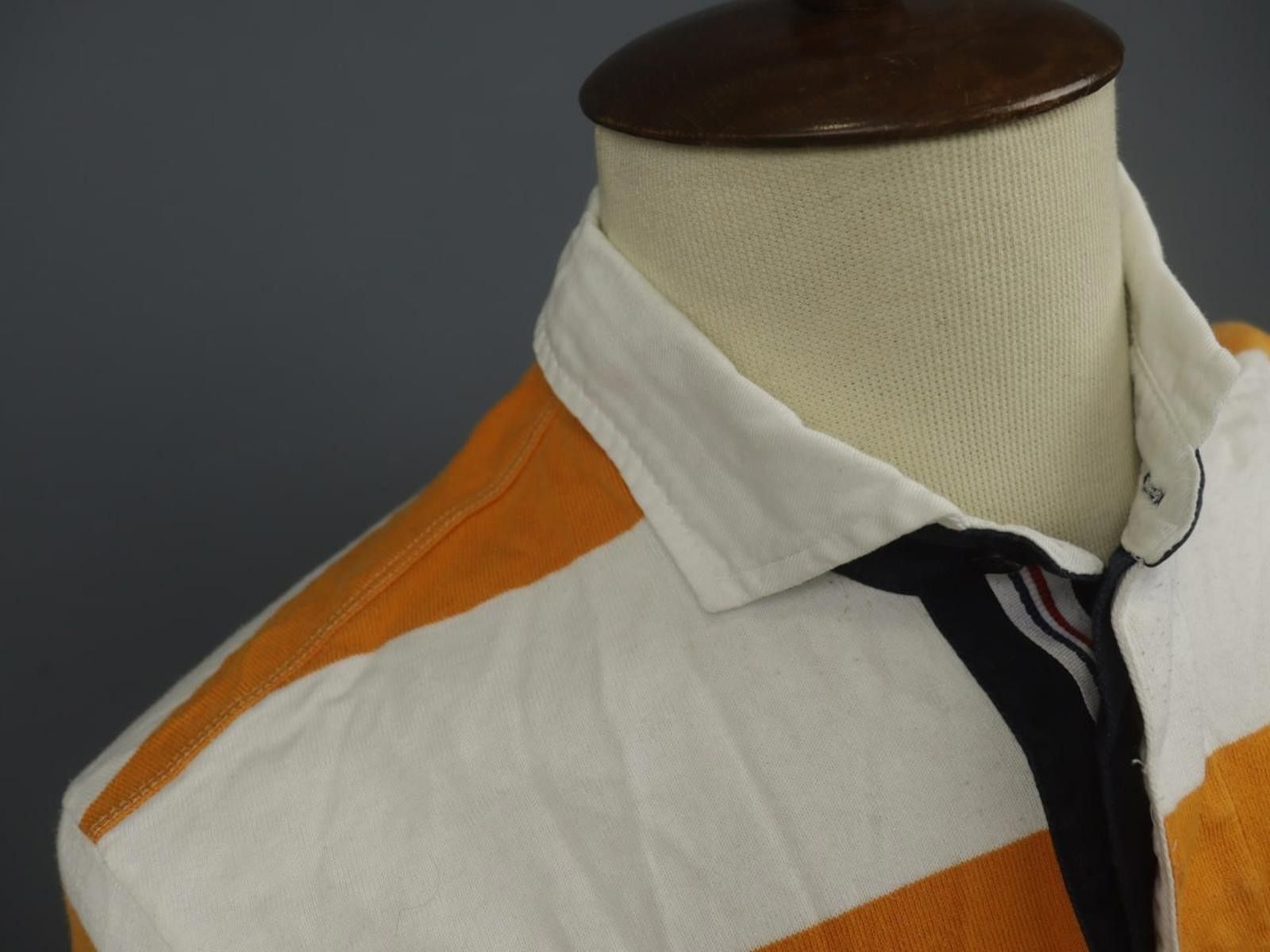 Paul & Shark Paul & Shark White Yellow Striped Collared Polo Shirt Size L Size US L / EU 52-54 / 3 - 3 Thumbnail