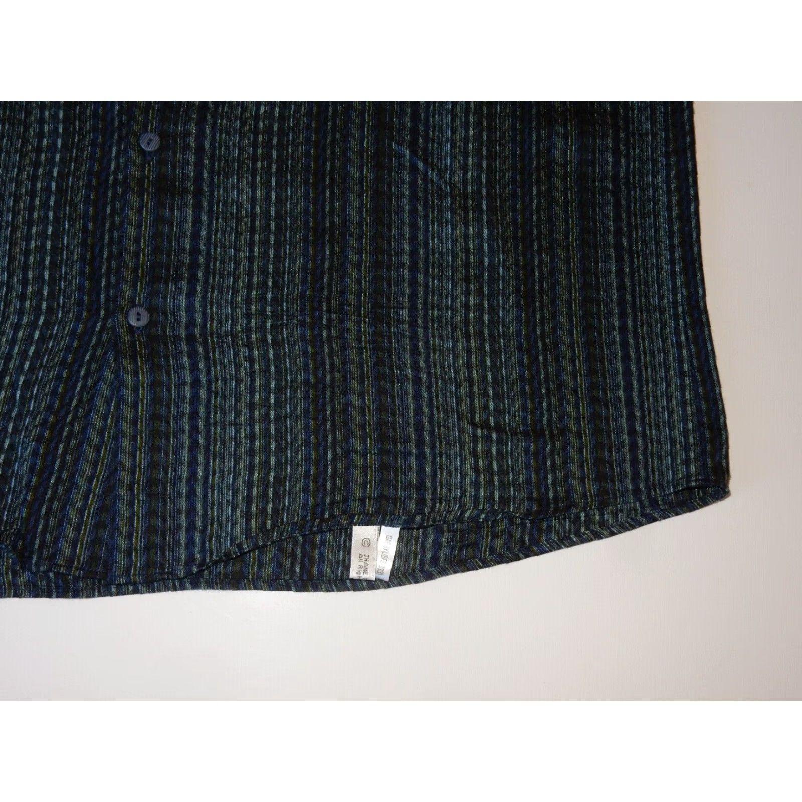Vintage VINTAGE Jhane Barnes Men's Long Sleeve Button-Up Shirt XL Green Men Size US XL / EU 56 / 4 - 3 Thumbnail