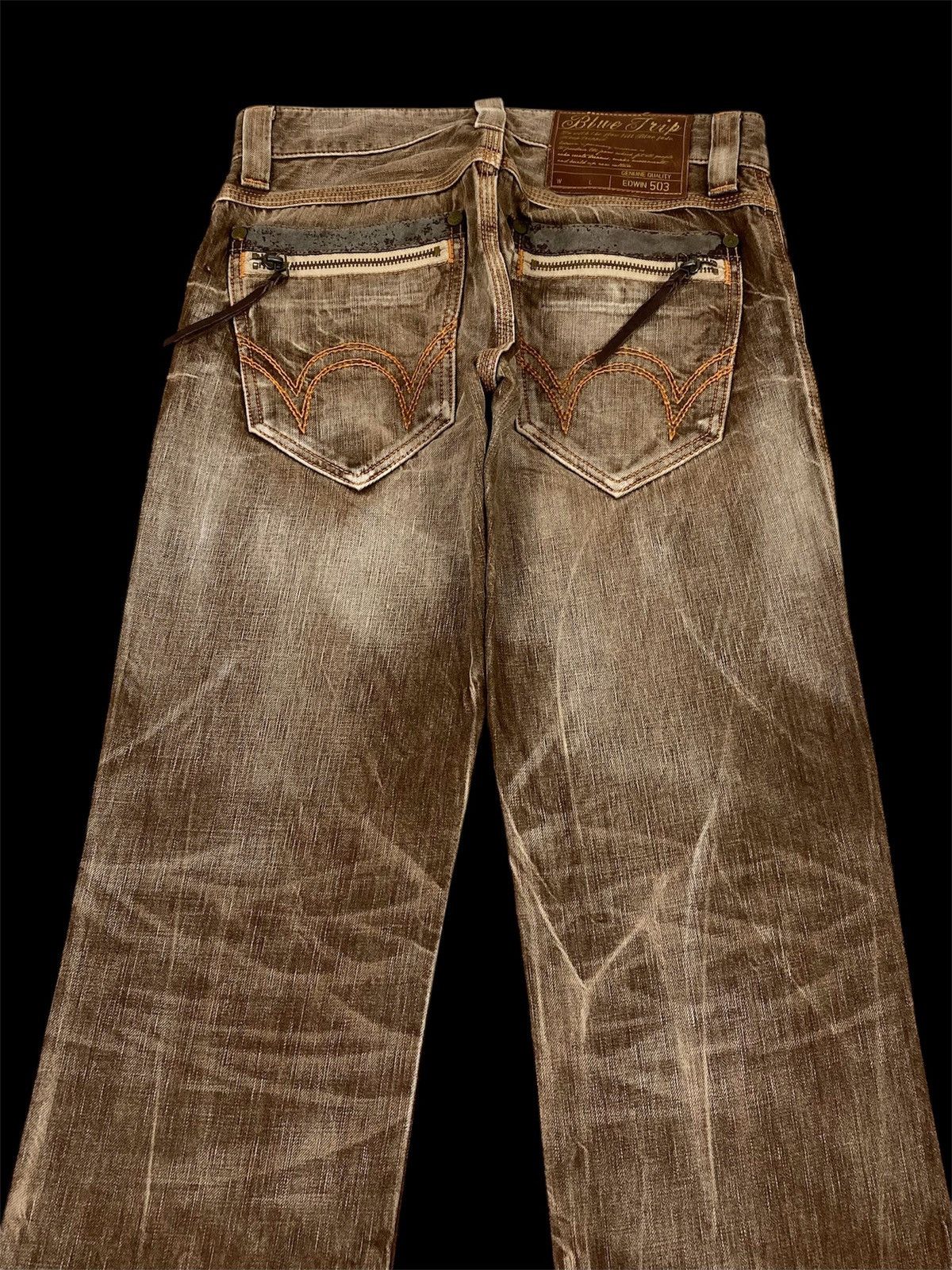 Hysteric Glamour VERY RARE❗️VTG EDWIN BLUE TRIP CRAZY FADED BROWN FLARE JEANS Size US 30 / EU 46 - 7 Thumbnail