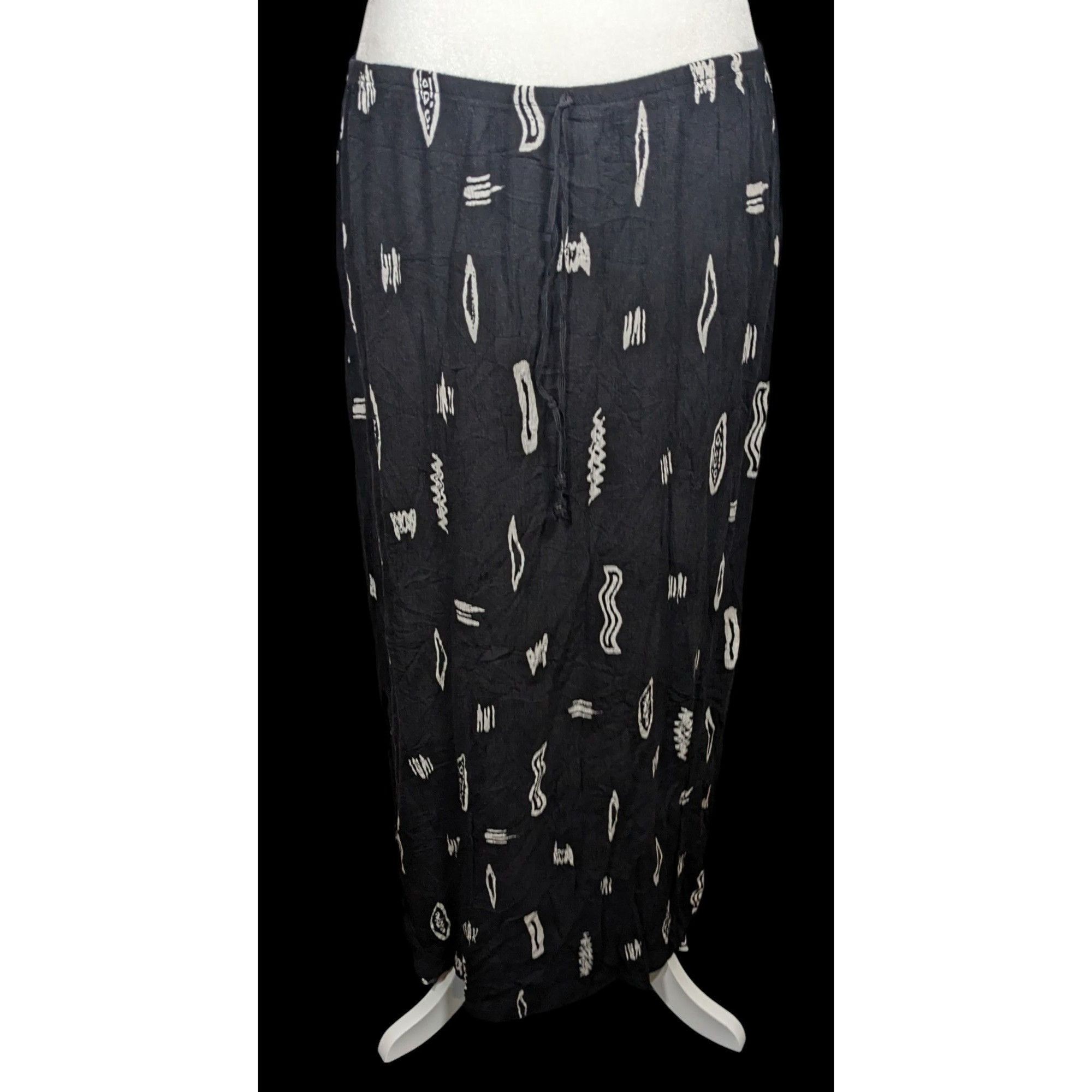 Other Vintage Kathie Lee Collection Black And White Maxi Skirt Size 30" / US 8 / IT 44 - 1 Thumbnail