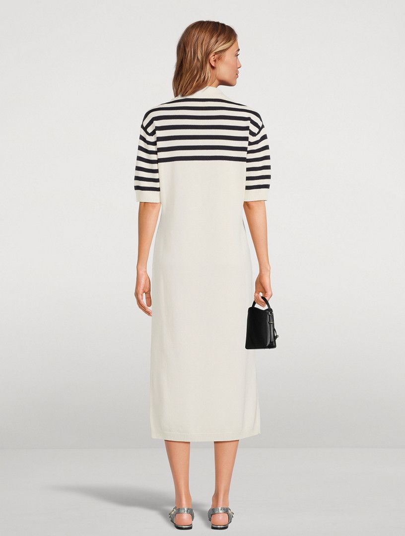 Givenchy o1w1db10325 Short Sleeves Long Polo Dress in White/Navy Size XL / US 12-14 / IT 48-50 - 3 Thumbnail