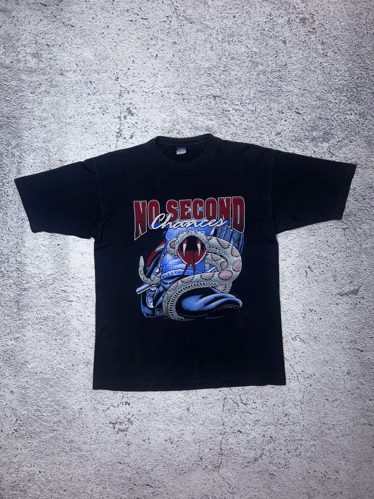 Vintage Vintage No Second Chances Band Tee Black Graphic (1980–90s) Size US M / EU 48-50 / 2 - 1 Thumbnail