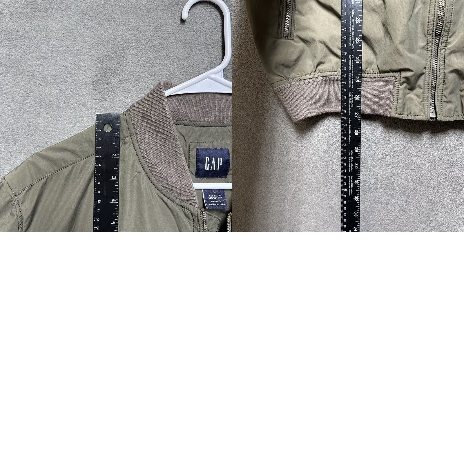 Gap Gap Bomber Jacket Mens Large Army Green Full Zip Pockets Lightweight EUC Size US L / EU 52-54 / 3 - 9 Thumbnail
