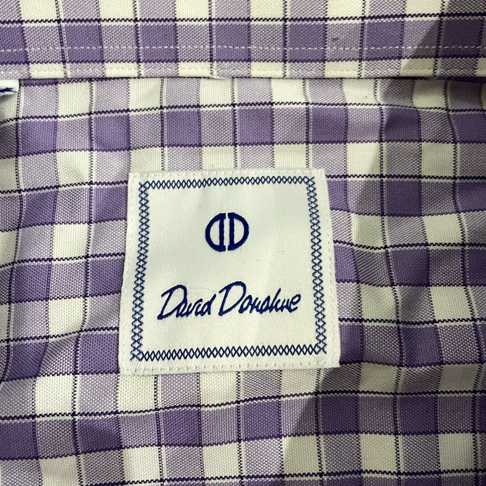David Donahue VINTAGE David Donahue Men's Long Sleeve Button-Down Shirt Purple Plaid Cotton M Size US M / EU 48-50 / 2 - 4 Thumbnail