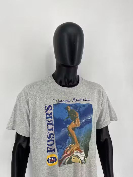 Budweiser 90s Made in Australia Fosters Beer Vintage Tee Shirt Travis Size US L / EU 52-54 / 3 - 3 Thumbnail