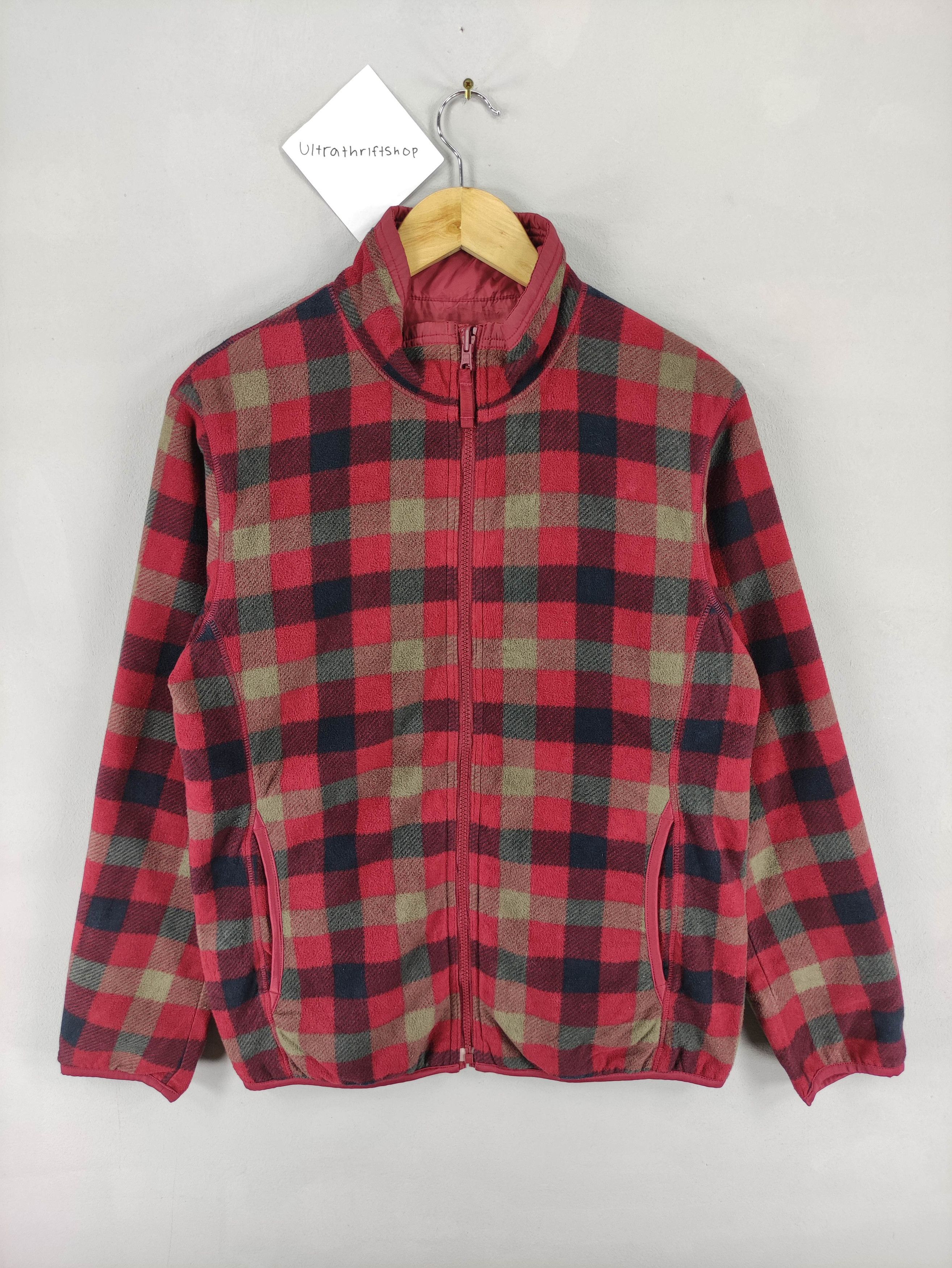 Vintage Uniqlo Chekered Reversible Jacket Zipper