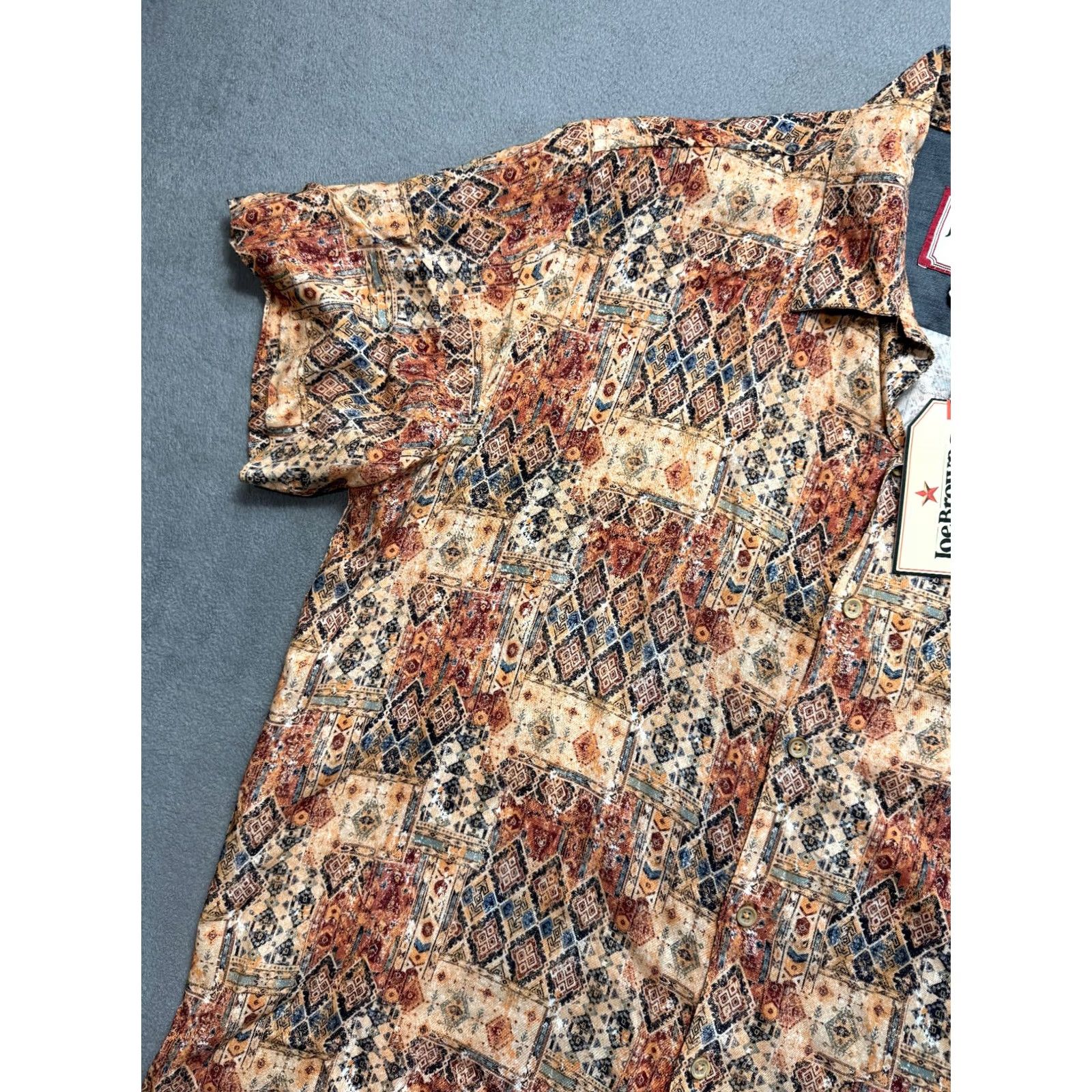 Joe Browns Joe Browns Hawaii Button Up Shirt Short Sleeve Mens L Brown Shirt Size US L / EU 52-54 / 3 - 5 Thumbnail