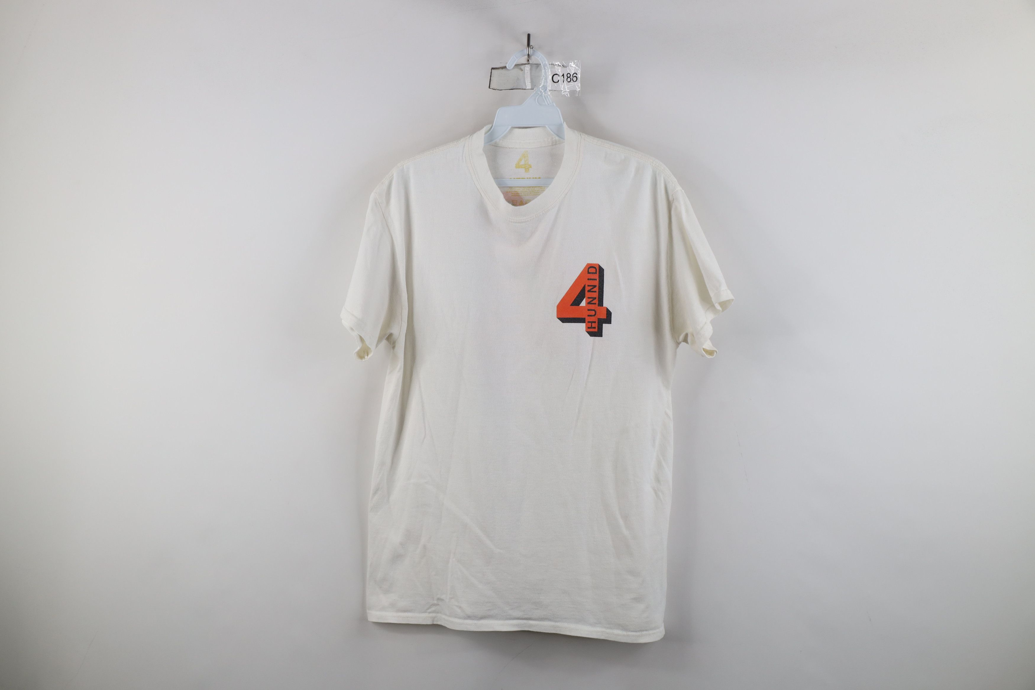Vintage 4 Hunnid Streetwear Spell Short Sleeve T-Shirt White Cotton Size US M / EU 48-50 / 2 - 1 Thumbnail