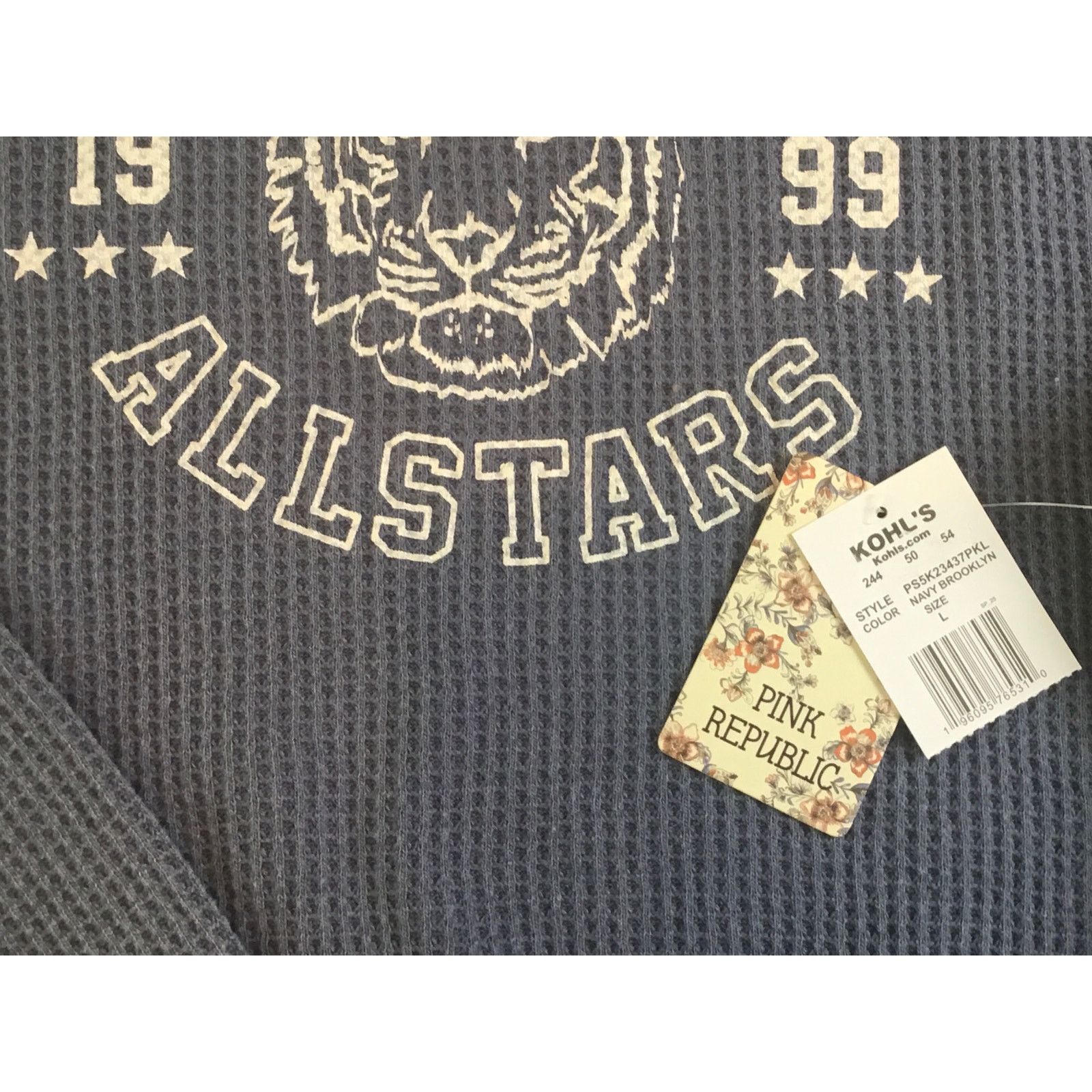 Other Pink Republic Brooklyn 1999 Allstars Thermal Blue Top L NWT Size L / US 10 / IT 46 - 3 Thumbnail