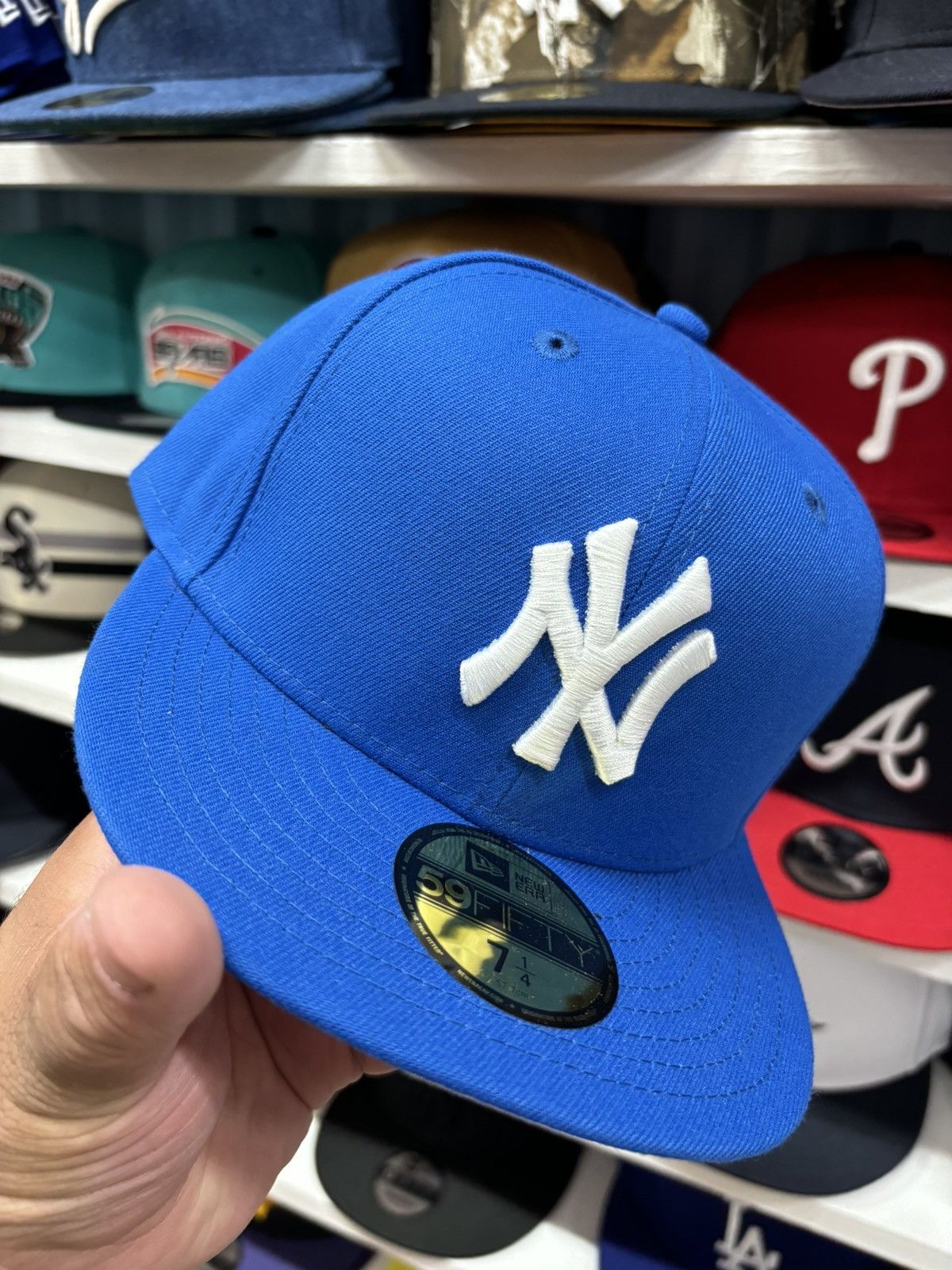 【最安】WAIPER NEW ERA NY CAP 7 1/2 NAVY New York Yankees New Era fitted 7 1/8 pinwheel style