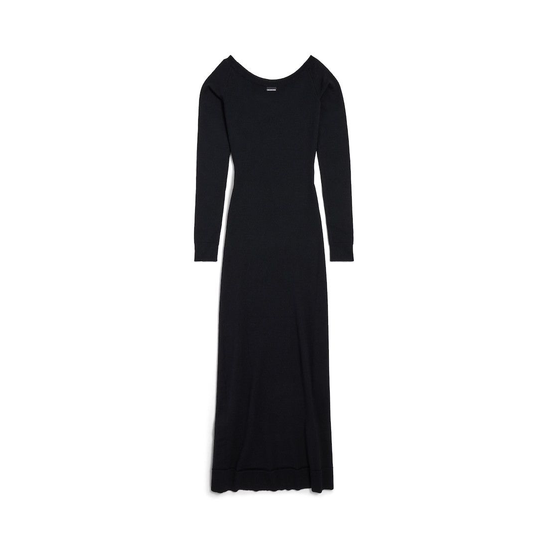Balenciaga o1srvl11e0426 Off Shoulder V-Neck Dress in Black Size S / US 4 / IT 40 - 2 Thumbnail