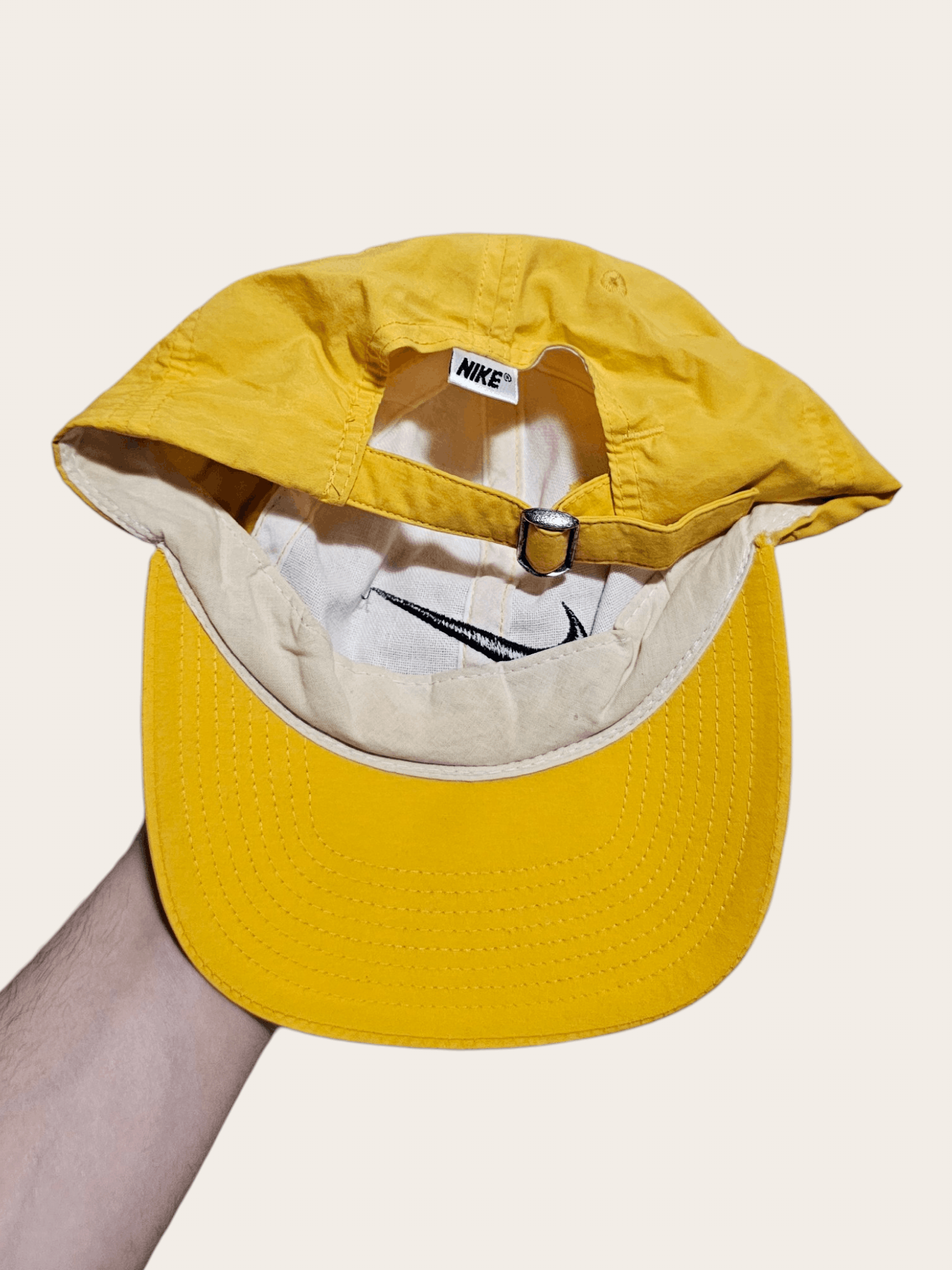 Nike Nike Logo Yellow 90's Nylon Hat Size ONE SIZE - 4 Thumbnail