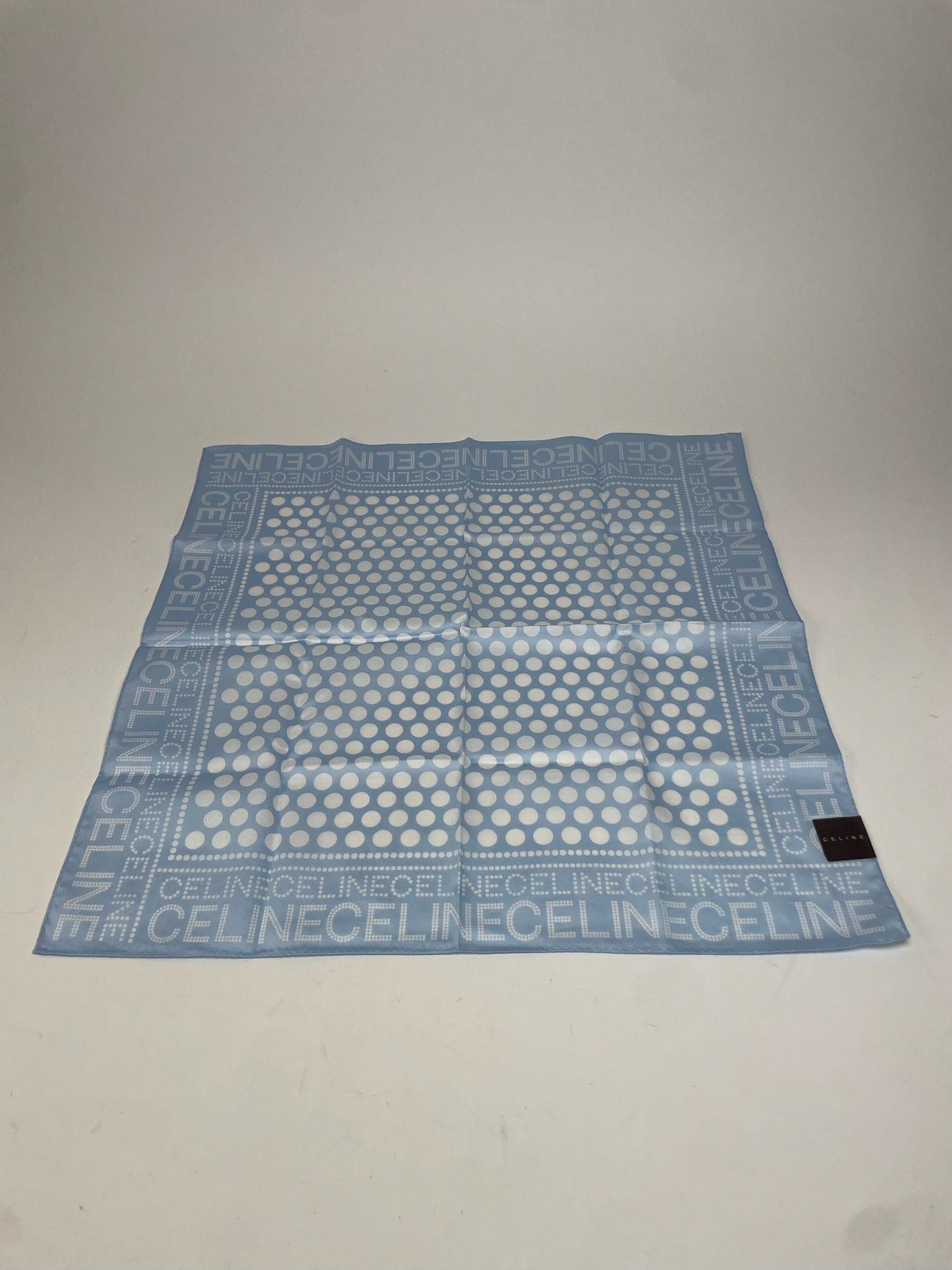 Celine Vintage Monogram Scarf Babyblue White Size ONE SIZE - 1 Thumbnail