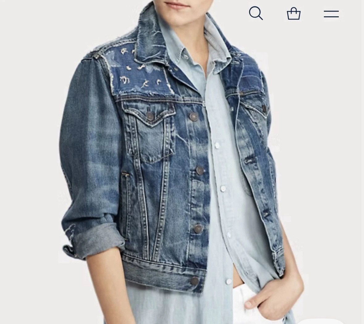 Polo Ralph Lauren Polo Ralph Lauren Patchwork Denim Trucker Jacket Sz XS Size XS / US 0-2 / IT 36-38 - 2 Thumbnail