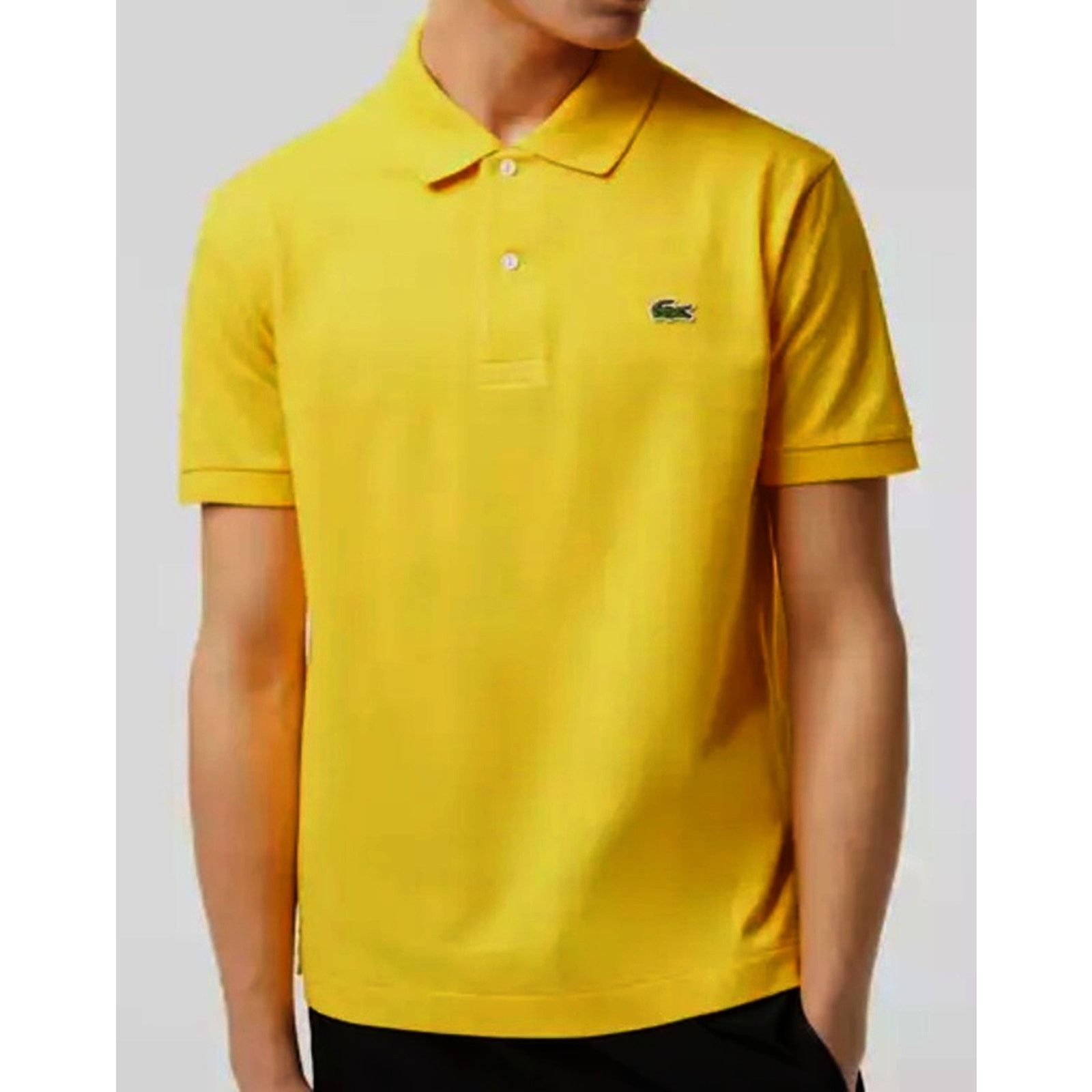 Lacoste Lacoste Mens Legacy Short Sleeve L1212 Pique Polo Yellow M Size US M / EU 48-50 / 2 - 1 Thumbnail