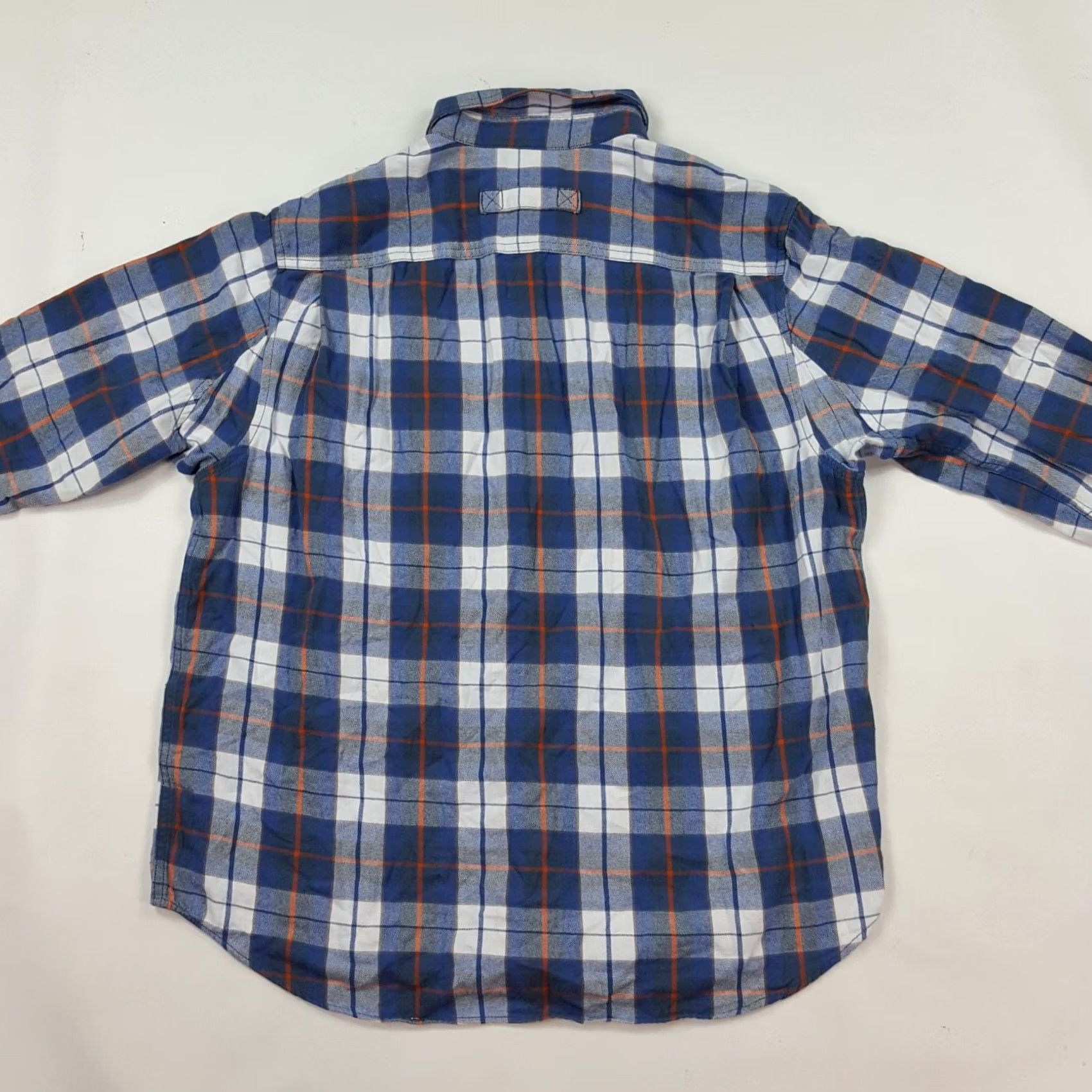CO VINTAGE Duluth Trading Co Blue Plaid Flannel Mens XL Button-Up Shirt Collar Size US XL / EU 56 / 4 - 5 Thumbnail