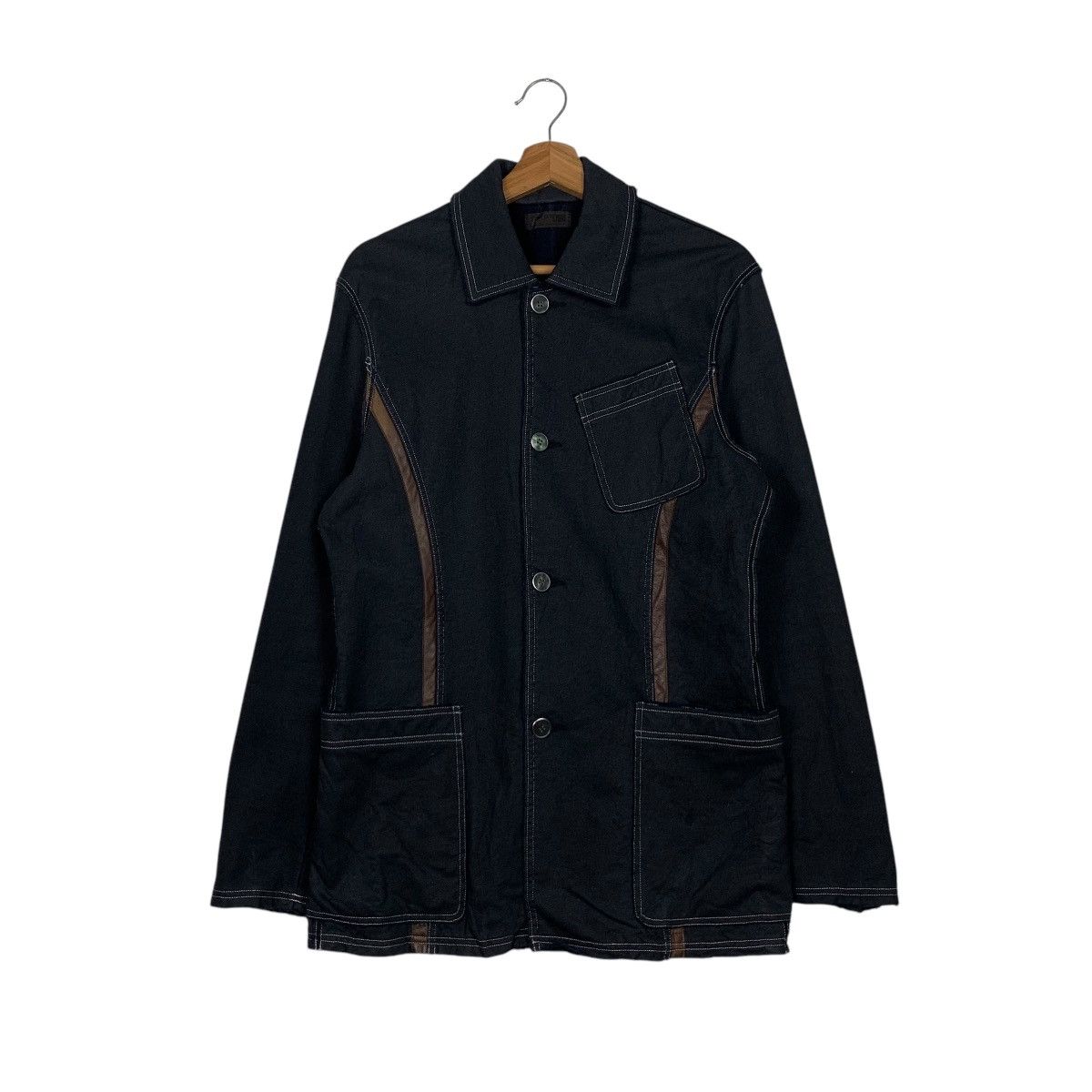 Japanese Brand Comme Ca Du Mode Men Cotton Workwear Jacket #1895-C82 Size US M / EU 48-50 / 2 - 1 Thumbnail