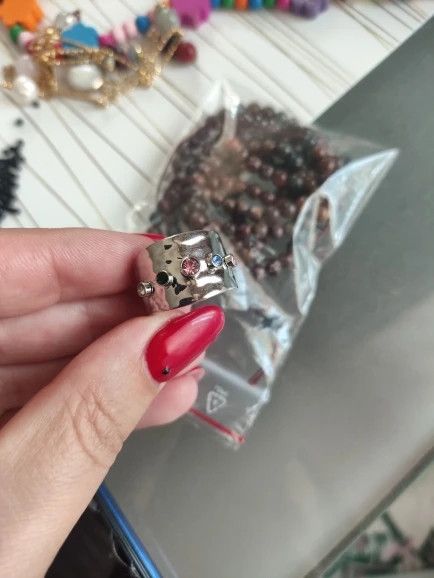 Jewelry Resizable Cubic Zirconia Crystal Steel Rings Size ONE SIZE - 4 Thumbnail