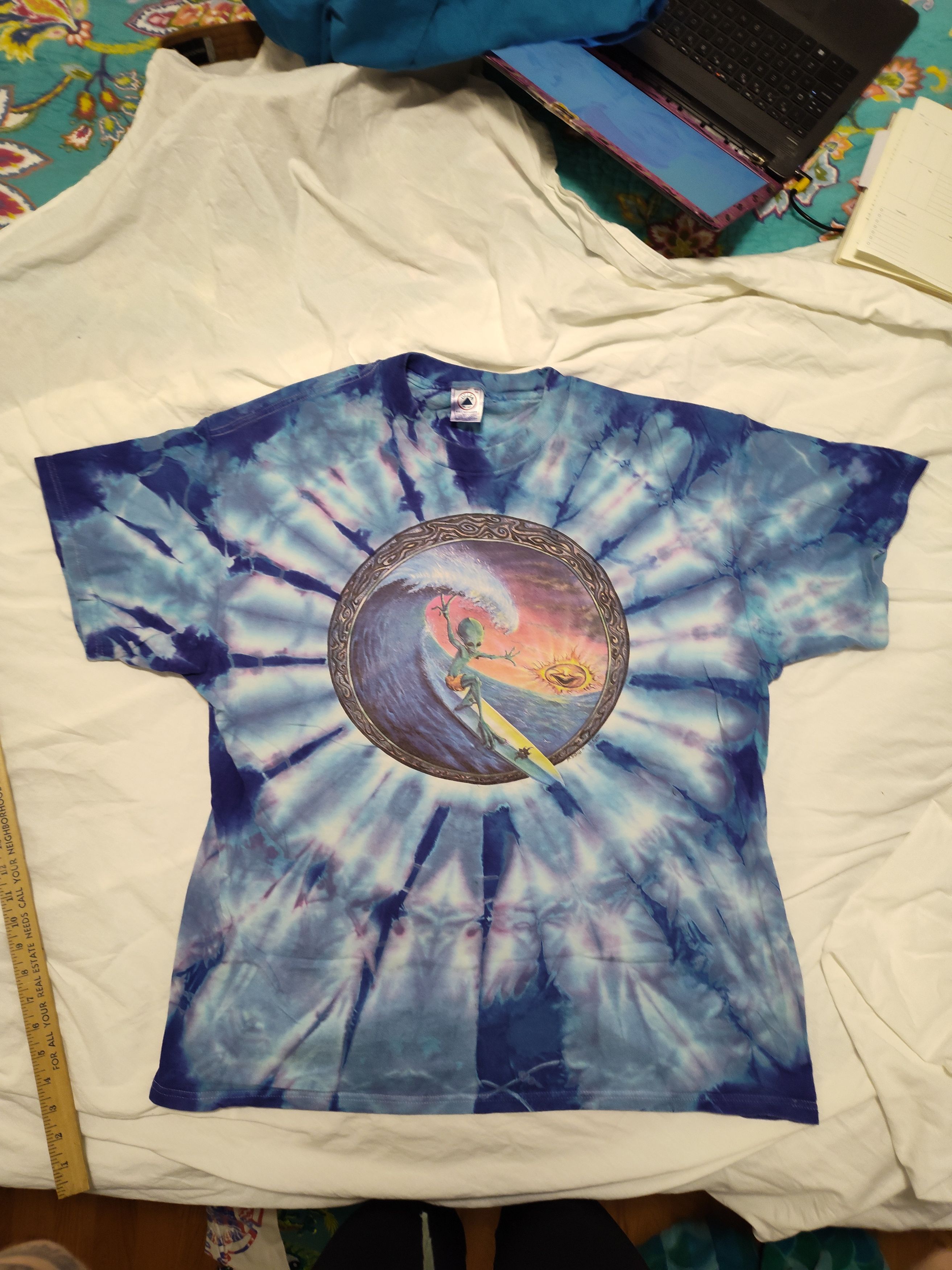 Delta Rare 1997 Michael DuBois Alien Surfing Tie Dye Shirt XL Size US XL / EU 56 / 4 - 2 Thumbnail