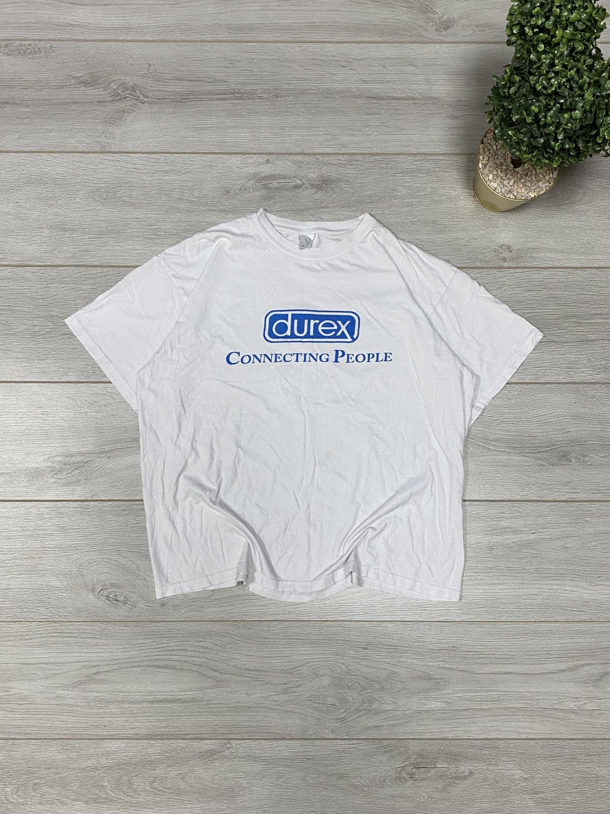 Vintage Durex Connecting people vintage t-shirt big logo Size US XL / EU 56 / 4 - 1 Thumbnail