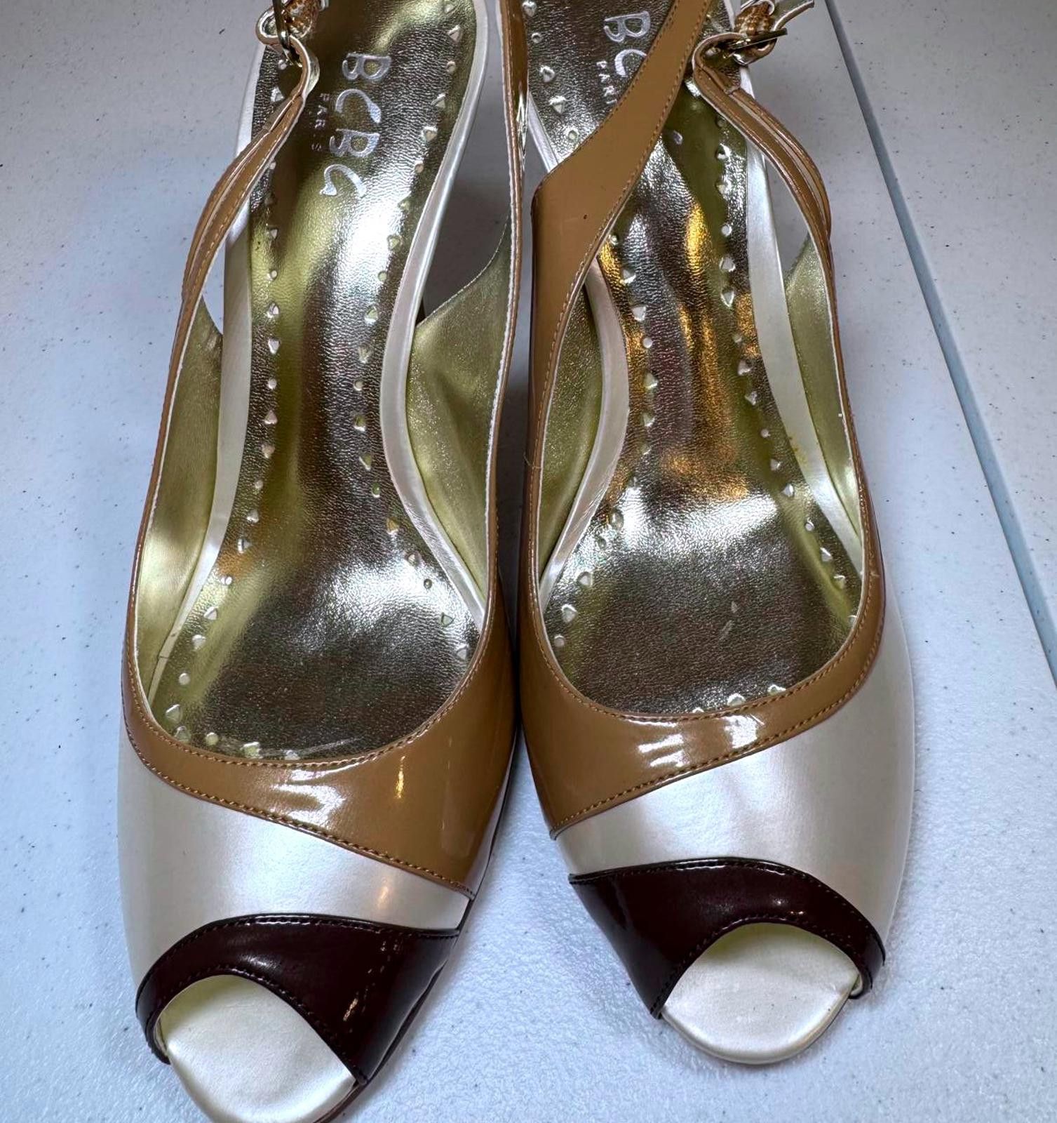 Bcbgmaxazria Stylish BCBG Peep-Toe Slingback Heels Size US 10 / IT 40 - 1 Thumbnail