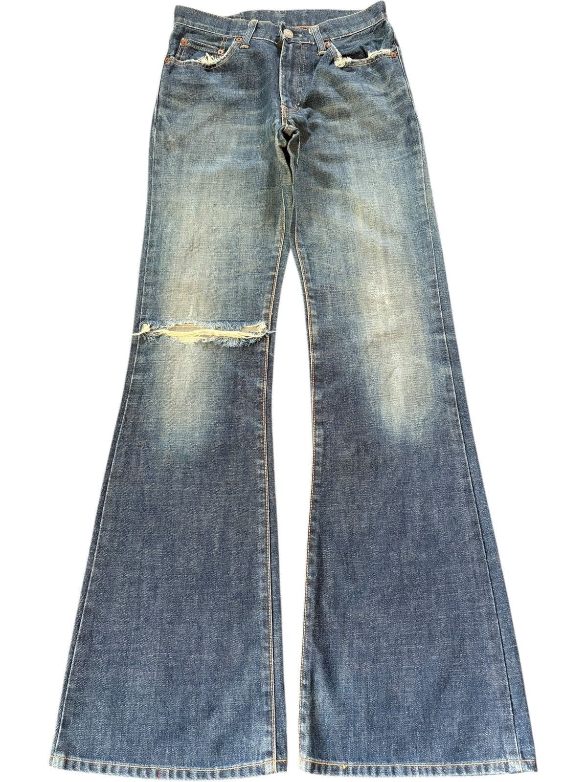Edwin Vintage Edwin 800sx Faded Wash Distress Flare Jeans Size 27" / US 4 / IT 40 - 1 Thumbnail