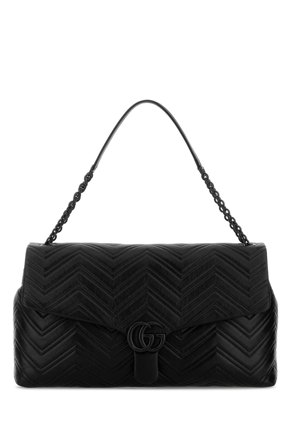 Gucci Black Leather Maxi Gg Marmont Shoulder Bag Size ONE SIZE - 1 Thumbnail