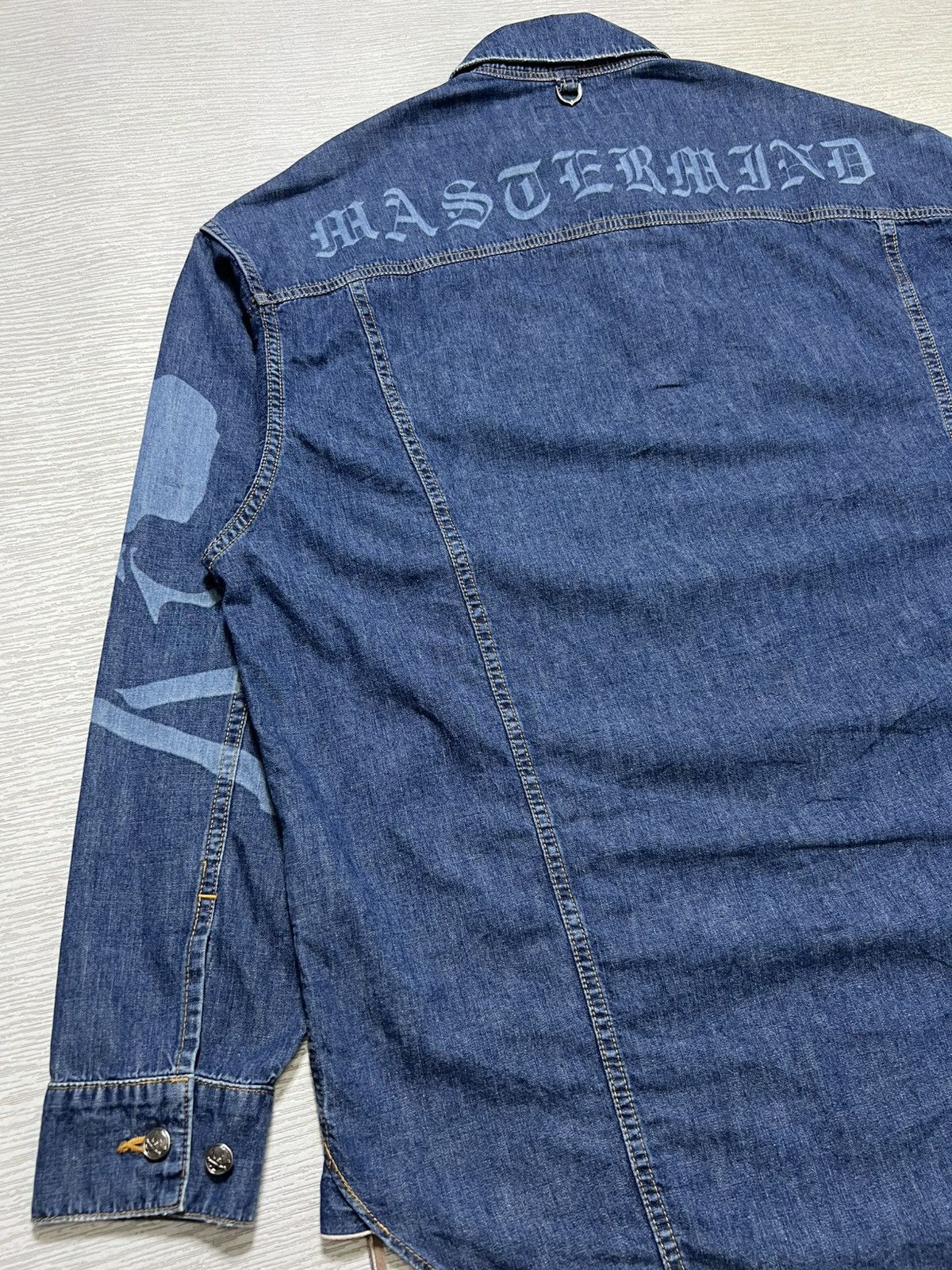 Mastermind World Mastermind World Dyed Logo Lightweight Denim Shirt Size US XS / EU 42 / 0 - 16 Thumbnail