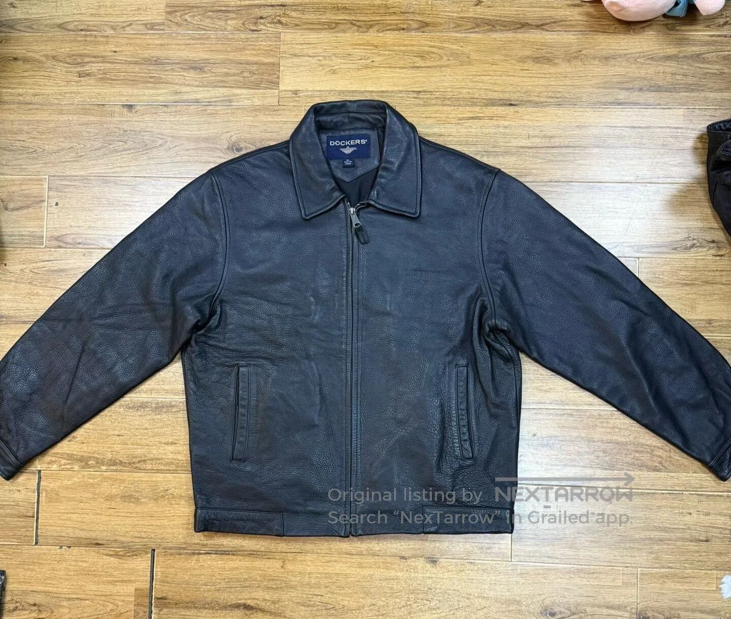 Dockers Classic Black Leather Business Casual Jacket. Size US XL / EU 56 / 4 - 1 Thumbnail