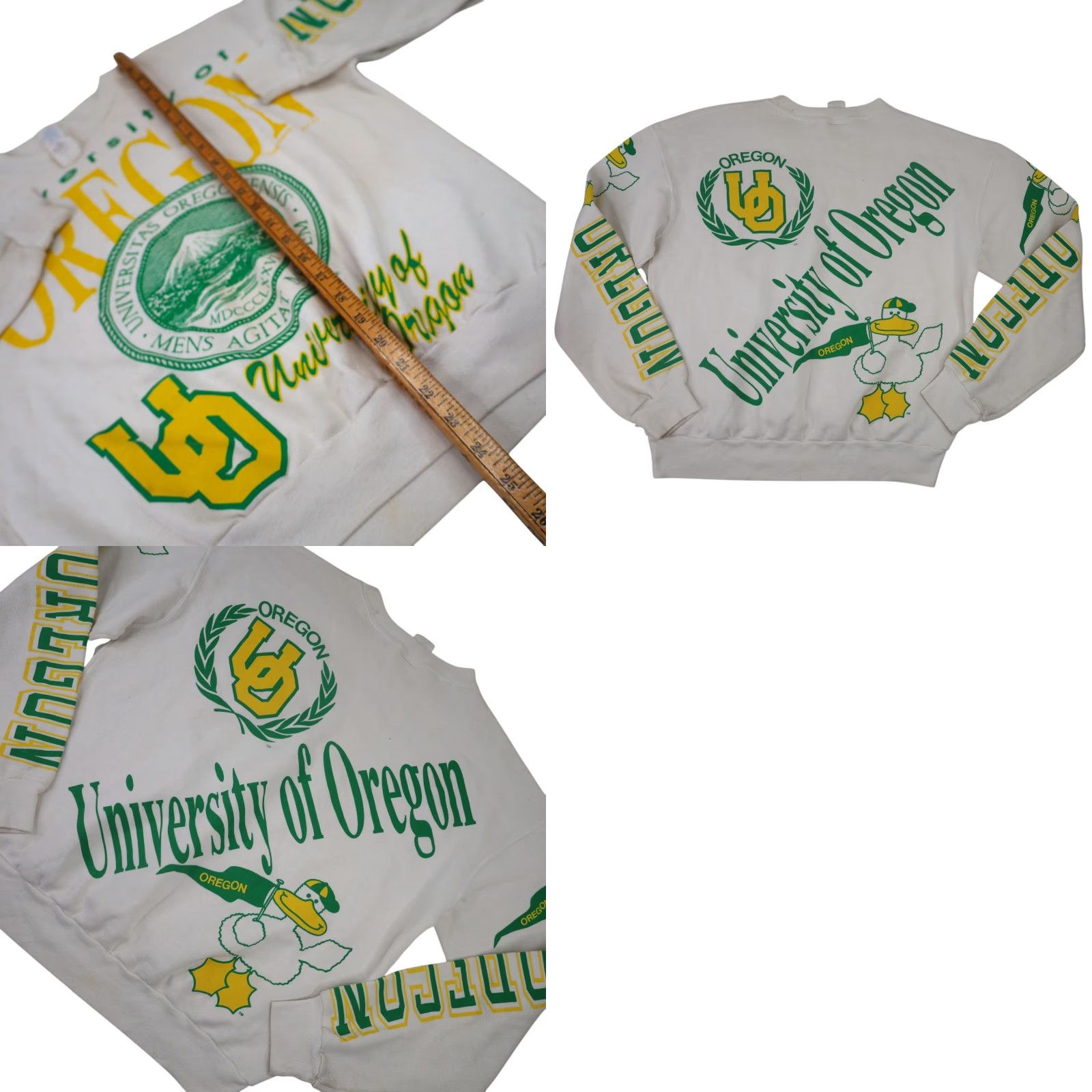 Gloverall VINTAGE Majestic University of Oregon Ducks All Over Print Graphic Sweatshirt Size US L / EU 52-54 / 3 - 8 Thumbnail