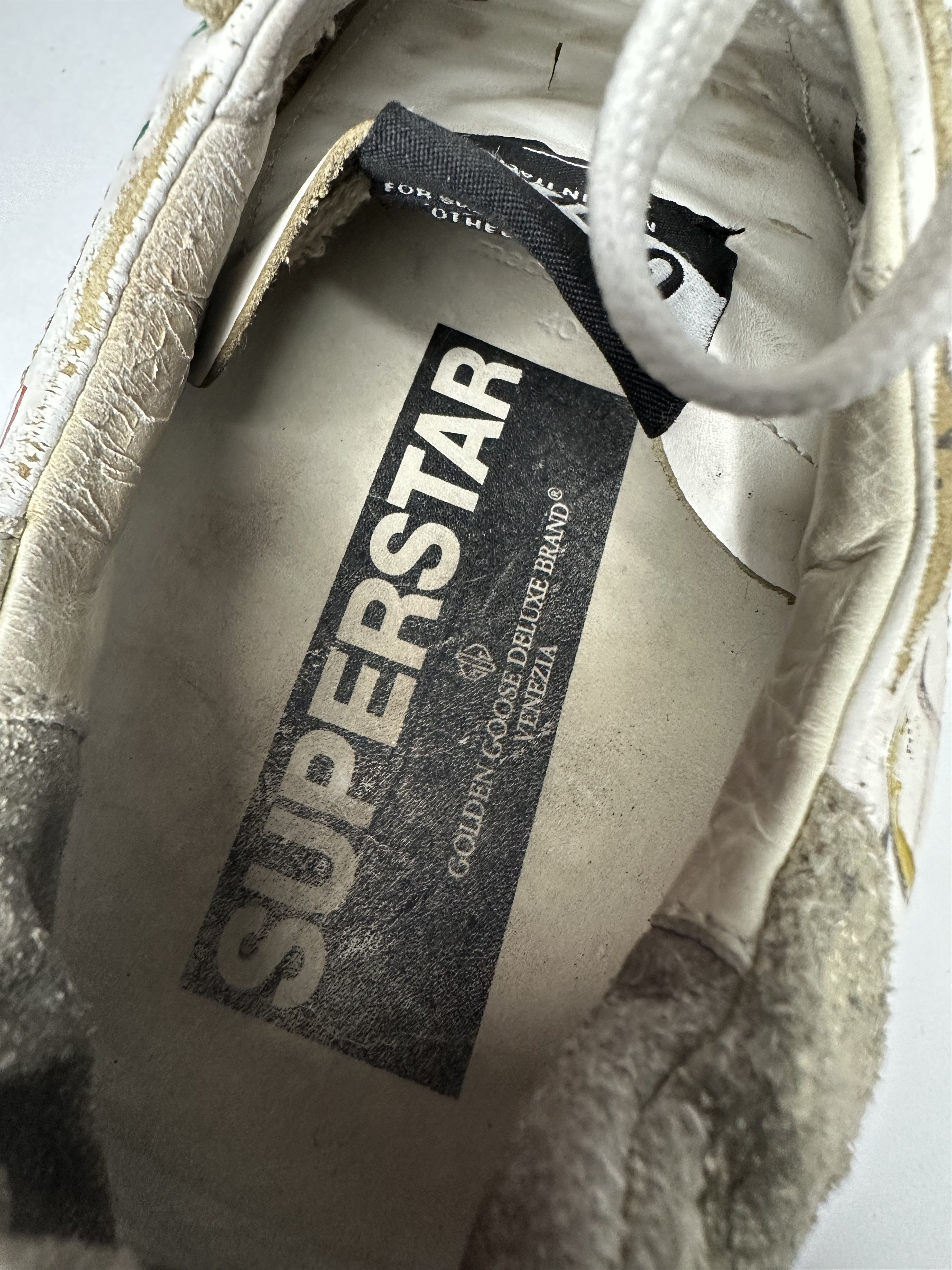 Golden Goose Golden Goose Graffiti Superstar Distressed Leather Sneakers. Size US 7 / EU 40 - 7 Thumbnail