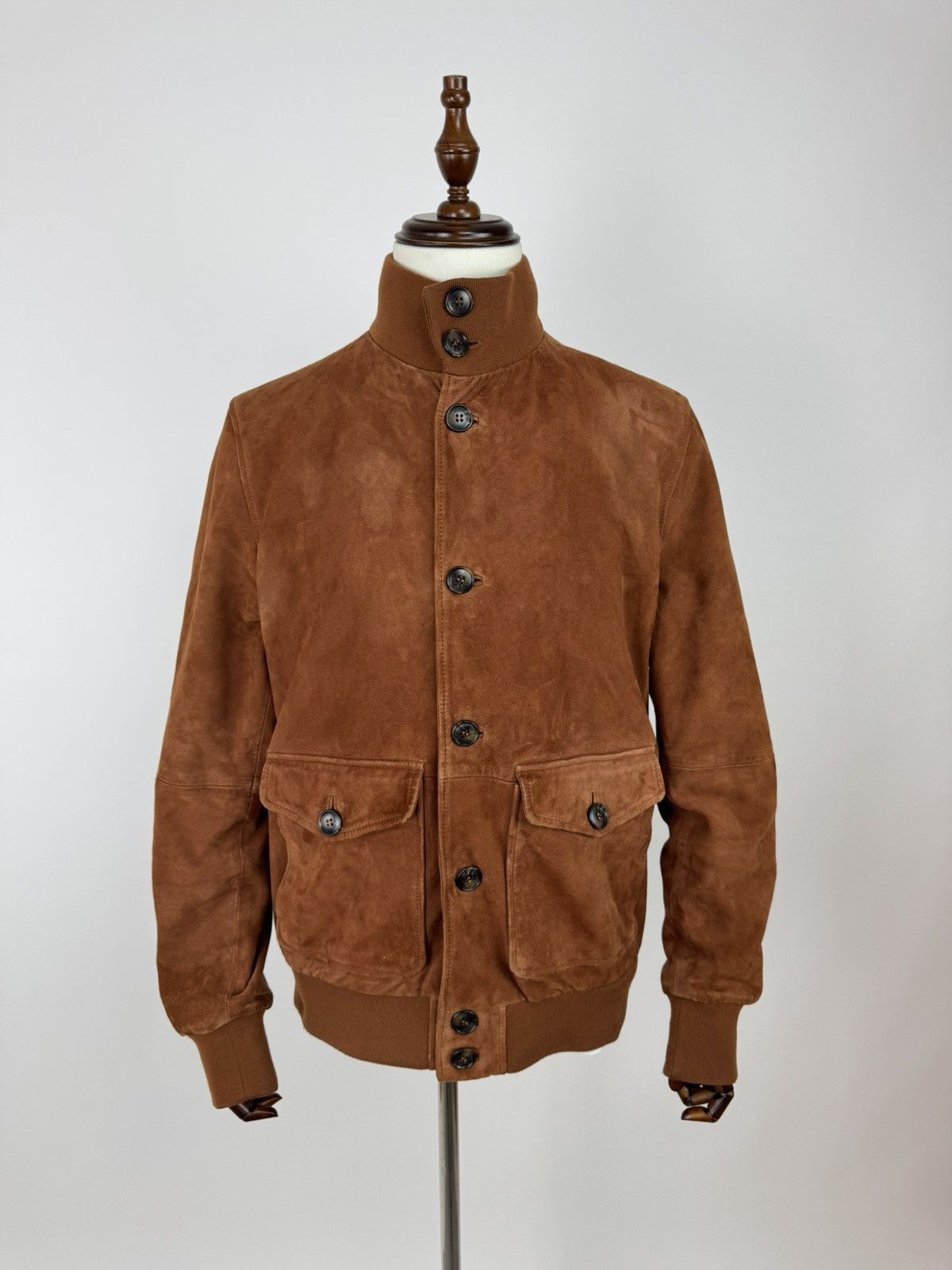 Designer × McGregor DISTINCTION MCGREGOR Suede Sports Bomber Leather Jacket Size US L / EU 52-54 / 3 - 6 Thumbnail