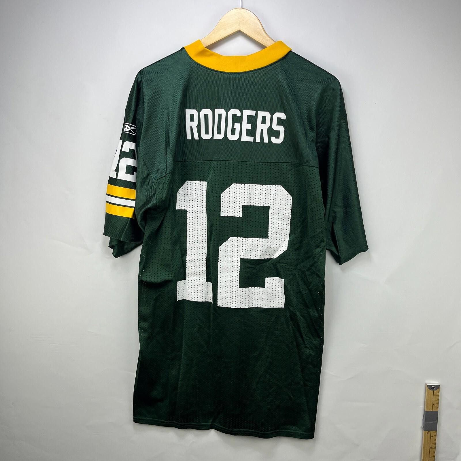 Reebok Vintage Green Bay Packers Jersey Reebok Aaron Rogers Large Size ONE SIZE - 3 Thumbnail