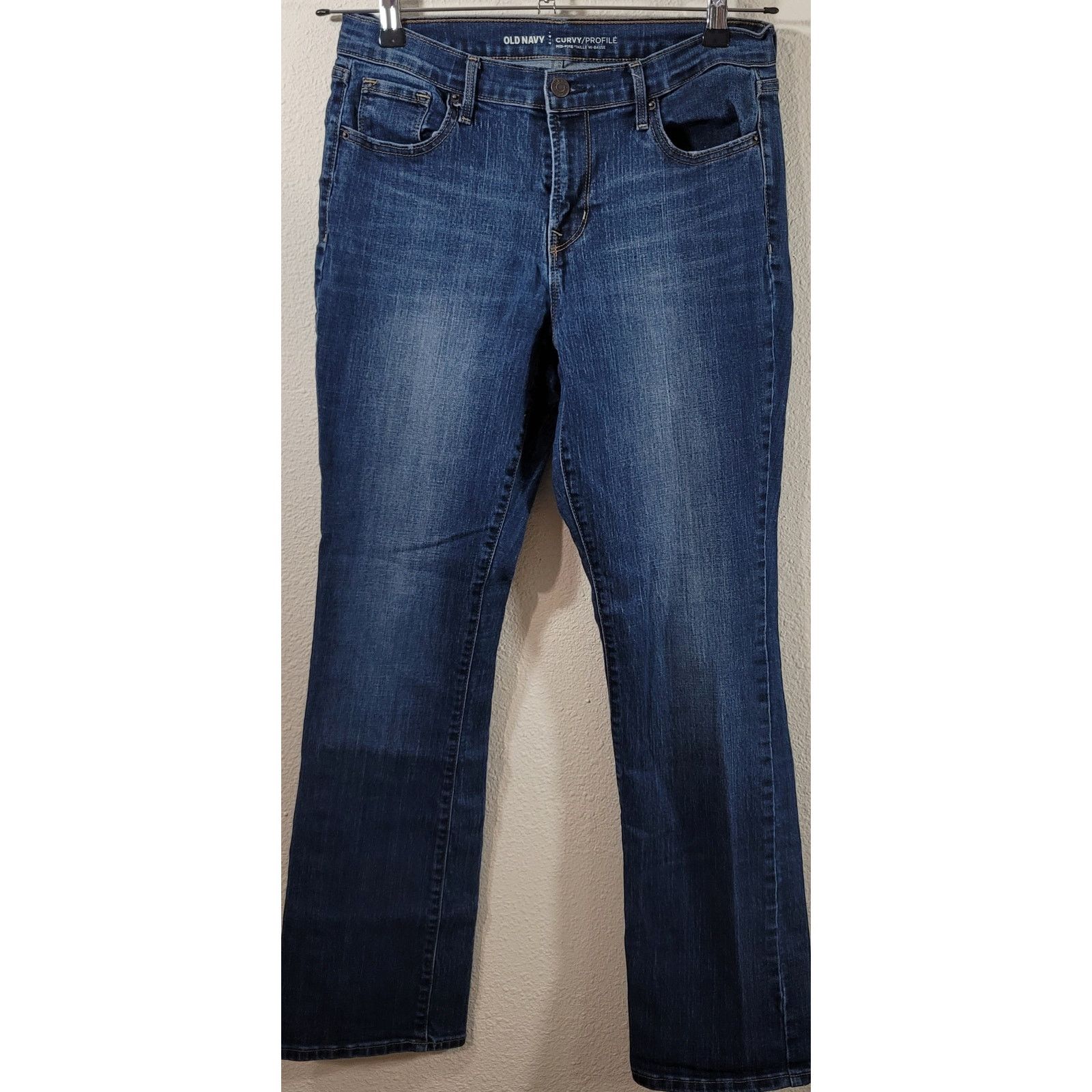 Old Navy Old Navy Blue Stone Washed Curvy Mid Rise Denim Jeans 10 Size 32" / US 10 / IT 46 - 2 Thumbnail