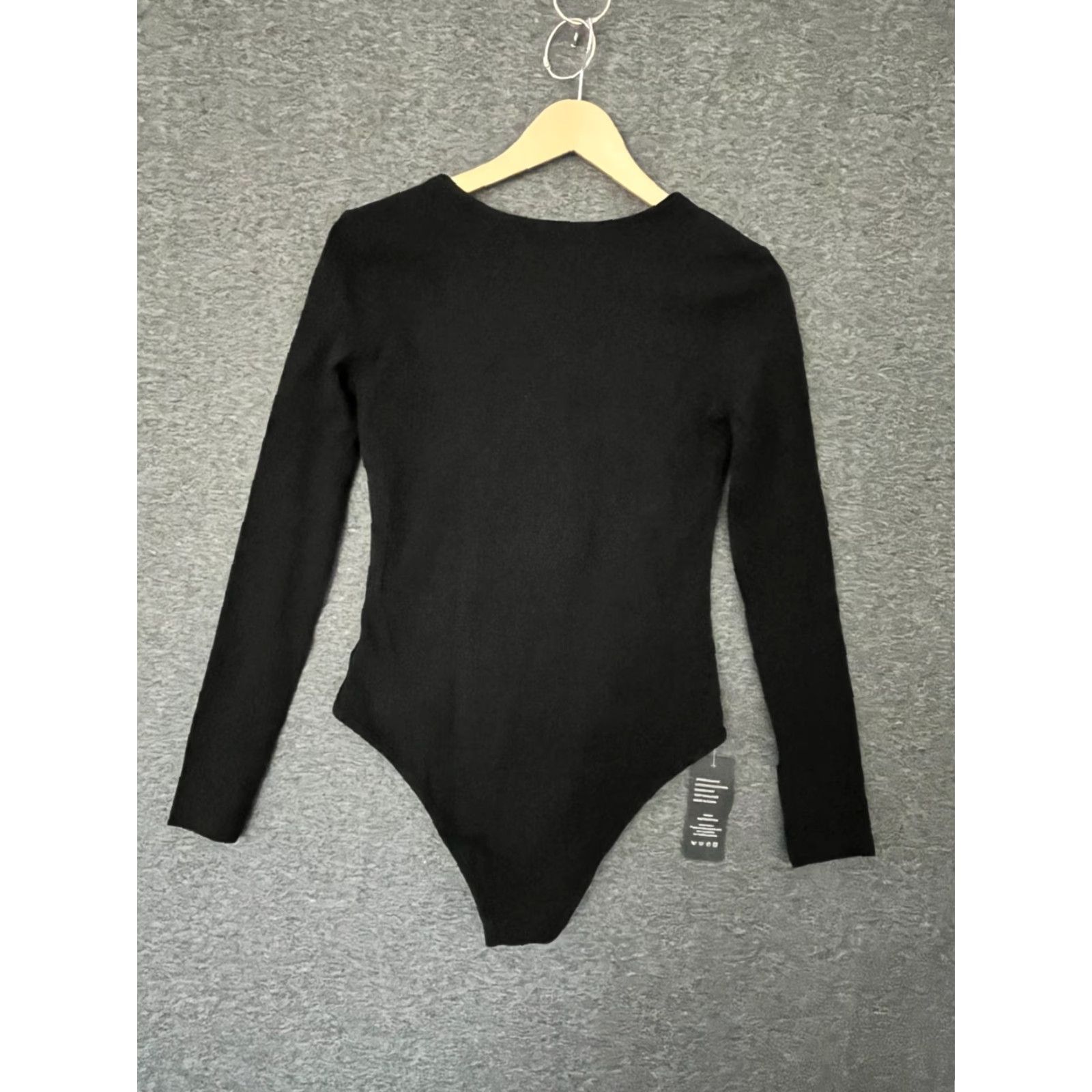 Vintage Queen.M Black Scoop Neck Bodysuit Shirt for Women Button Down M Size M / US 6-8 / IT 42-44 - 2 Thumbnail