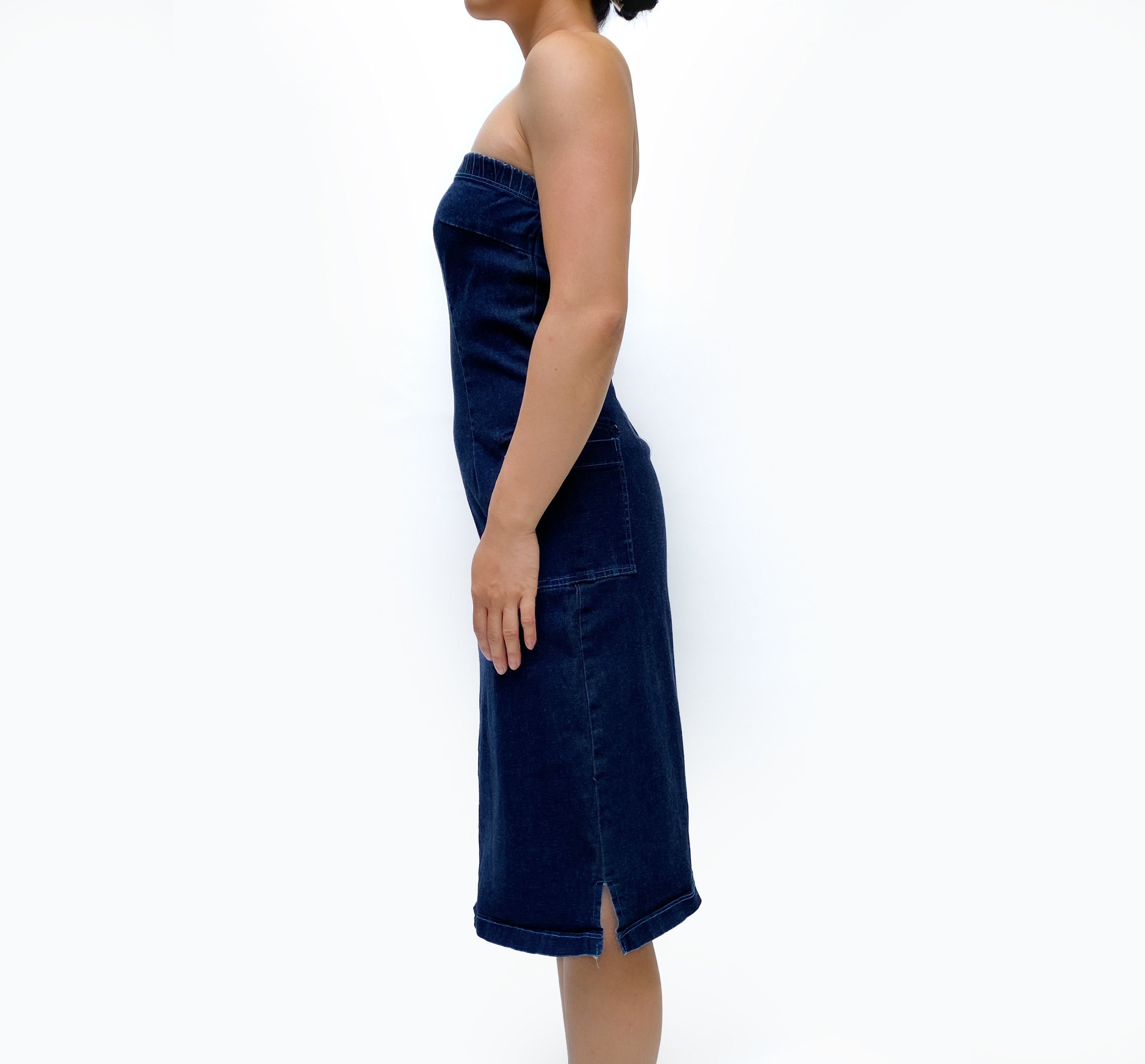 Vintage Vintage Denim Tube Dress Size M / US 6-8 / IT 42-44 - 2 Thumbnail