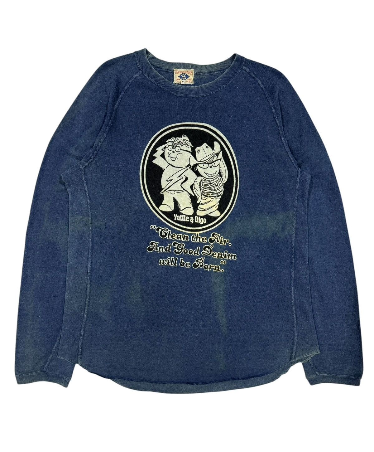 Pherrow's Storm Blue Pherrows Bros&Co Indigo Blue Sunfaded Sweatshirt Size US L / EU 52-54 / 3 - 1 Thumbnail