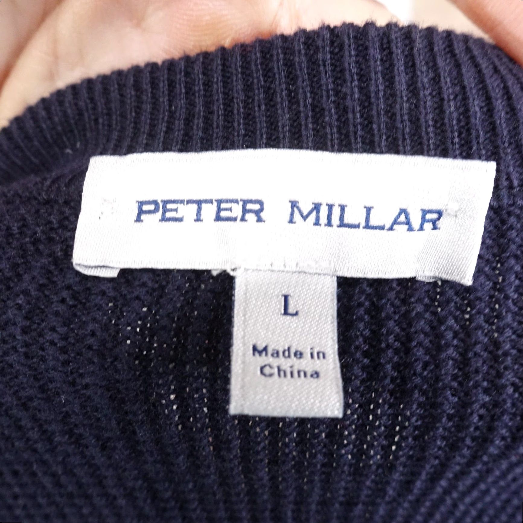 Peter Millar Peter Millar Sweater Mens Large Blue Stripe Waffle Knit Crewneck Pullover Size US L / EU 52-54 / 3 - 6 Thumbnail