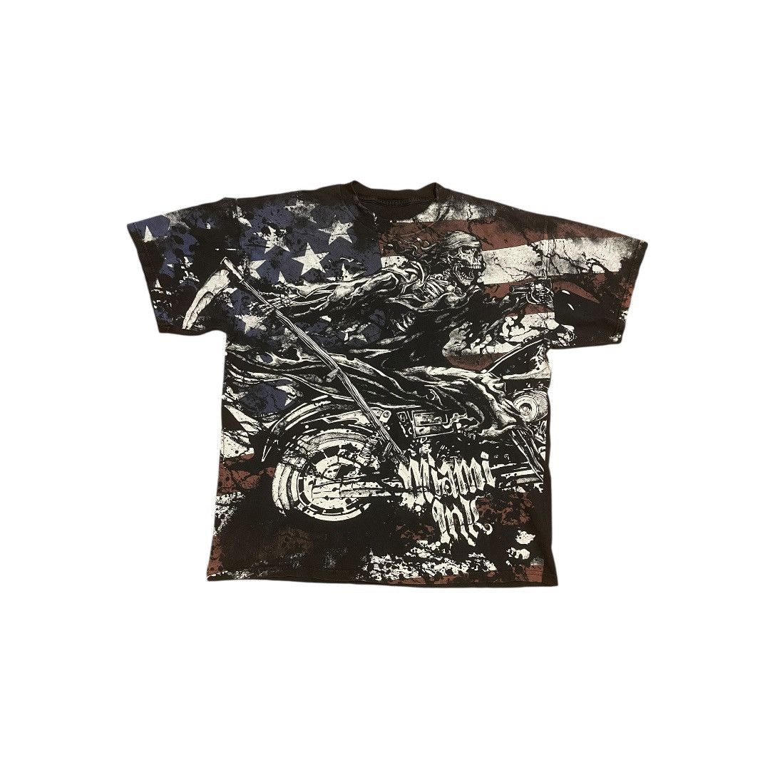 Vintage Vintage Black Y2K Miami Ink Skull Biker Men Tee Sz L Size US L / EU 52-54 / 3 - 1 Thumbnail