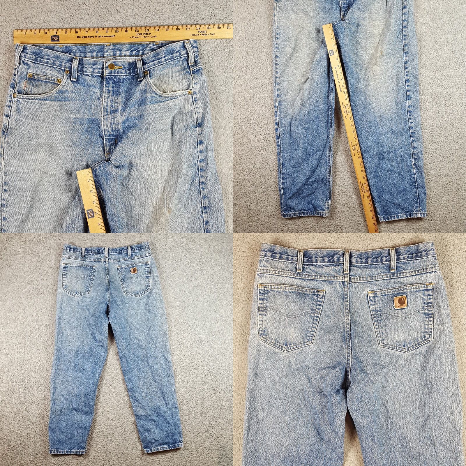 Carhartt VINTAGE Carhartt Jeans 38x30 Distressed Grunge Workwear Denim Men 38 Regular Blue Y2K 90s Skater Work USA Mens Size US 38 / EU 54 - 8 Thumbnail