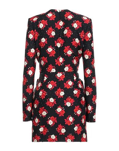 Saint Laurent Paris o1tp1o1224 Plunging V Neck Dress In Floral Silk in Black Size XL / US 12-14 / IT 48-50 - 2 Thumbnail