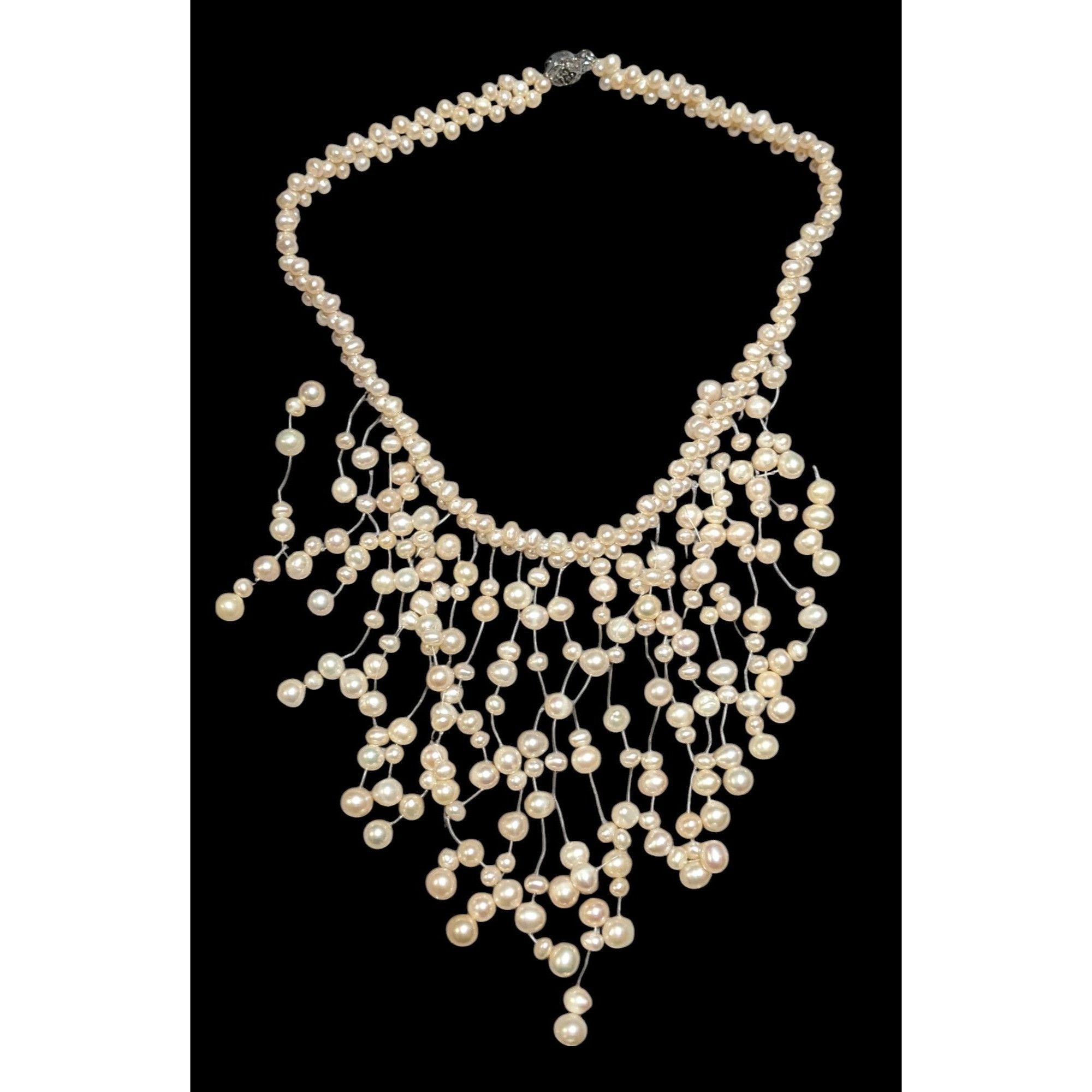 Other Vintage Cascading Bridal Pearl Bib Necklace Size ONE SIZE - 1 Thumbnail